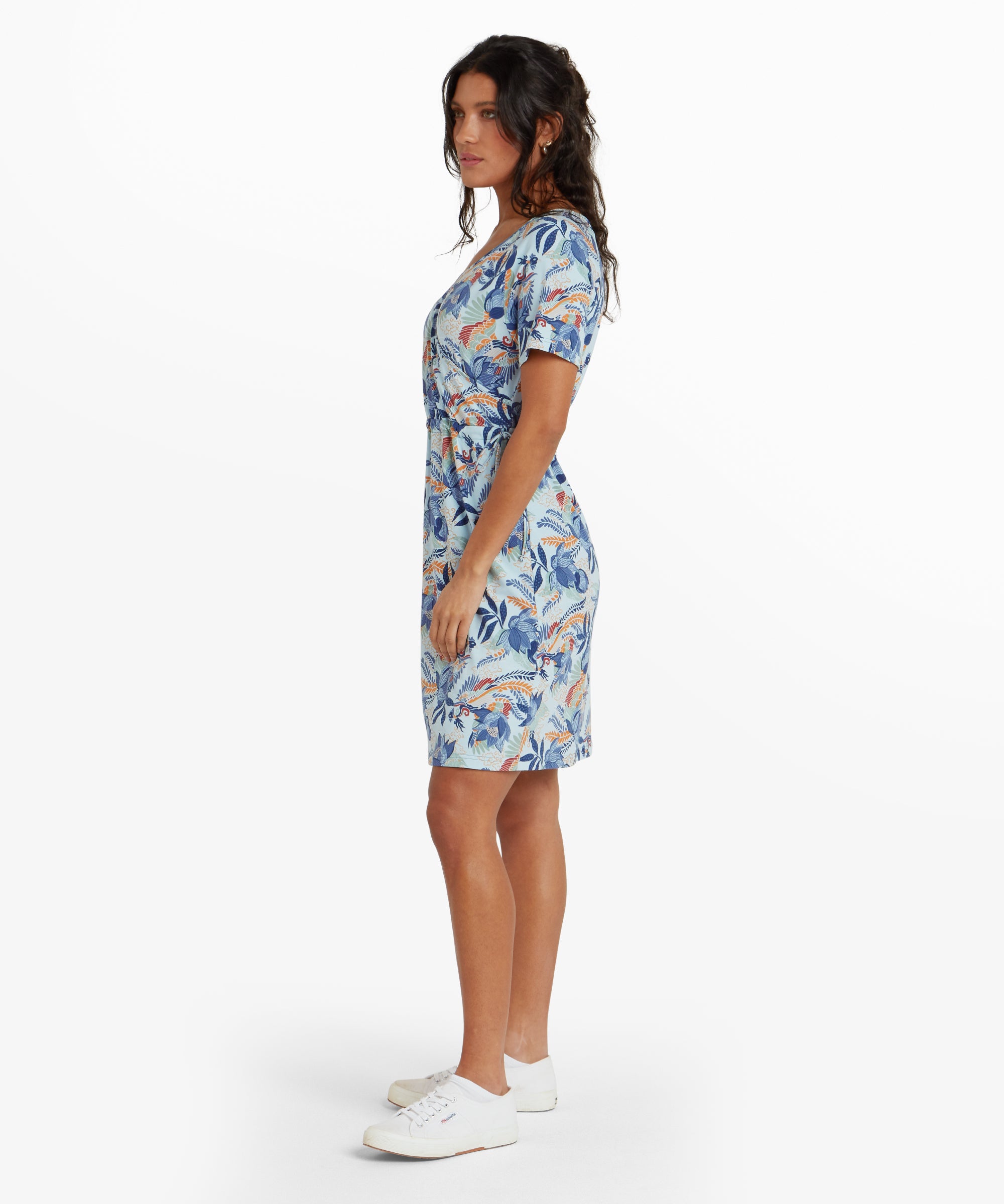Womens Neha Faux Wrap Dress Seaport Blue Peacock | Sherpa