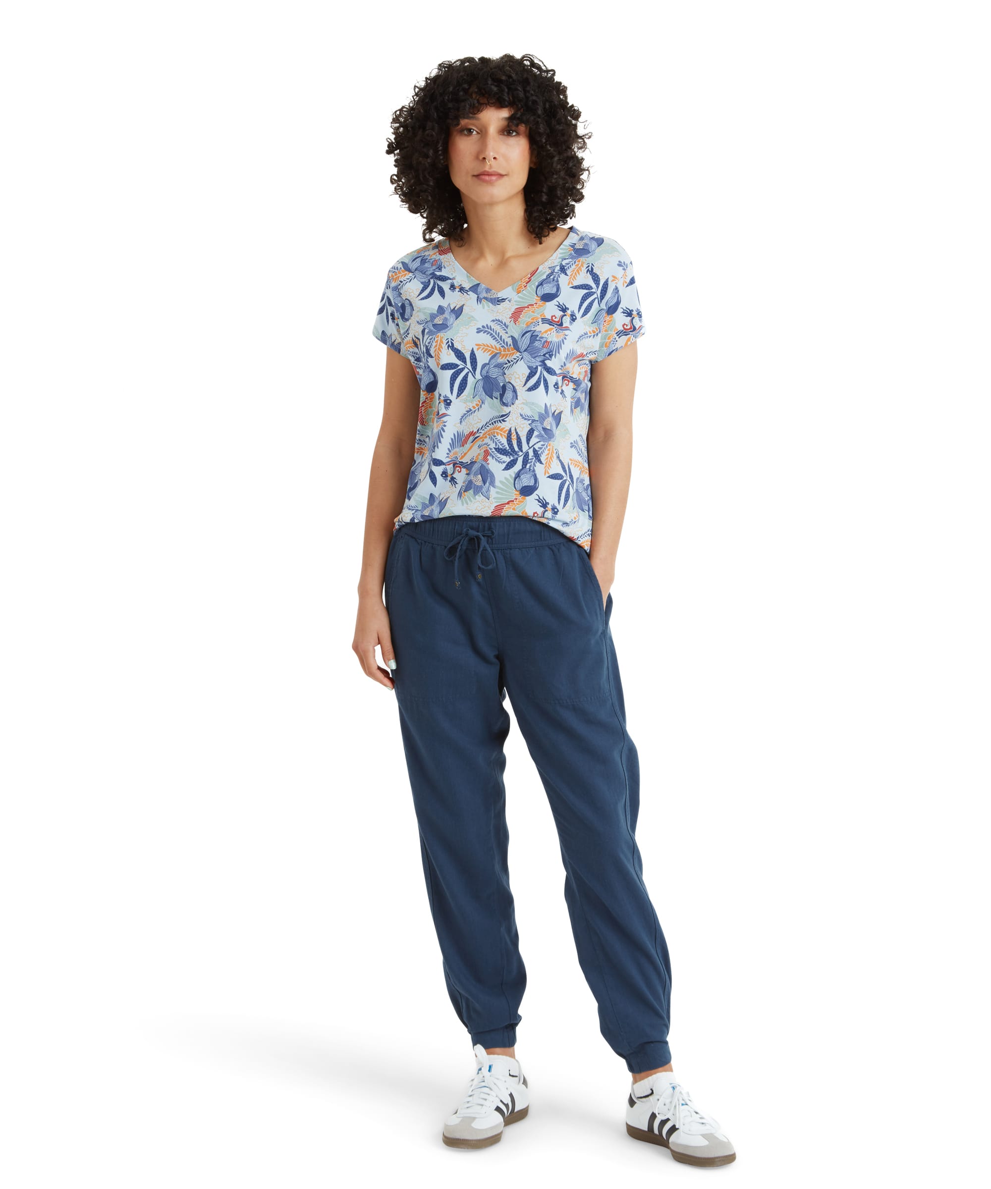 Womens Neha V-Neck T-Shirt Blue | Sherpa Adventure Gear