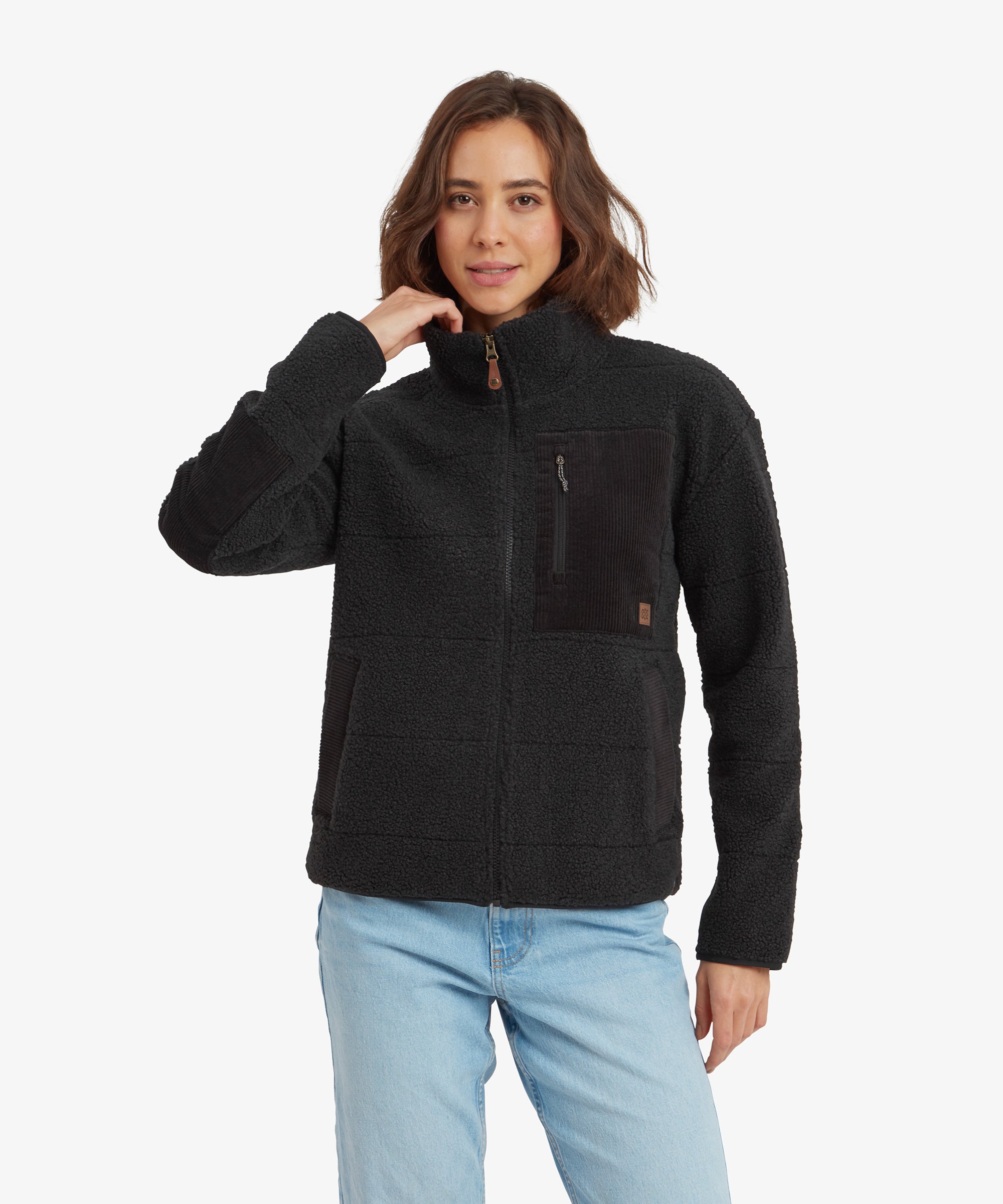 Rangeli Fleecejacke - Schwarz