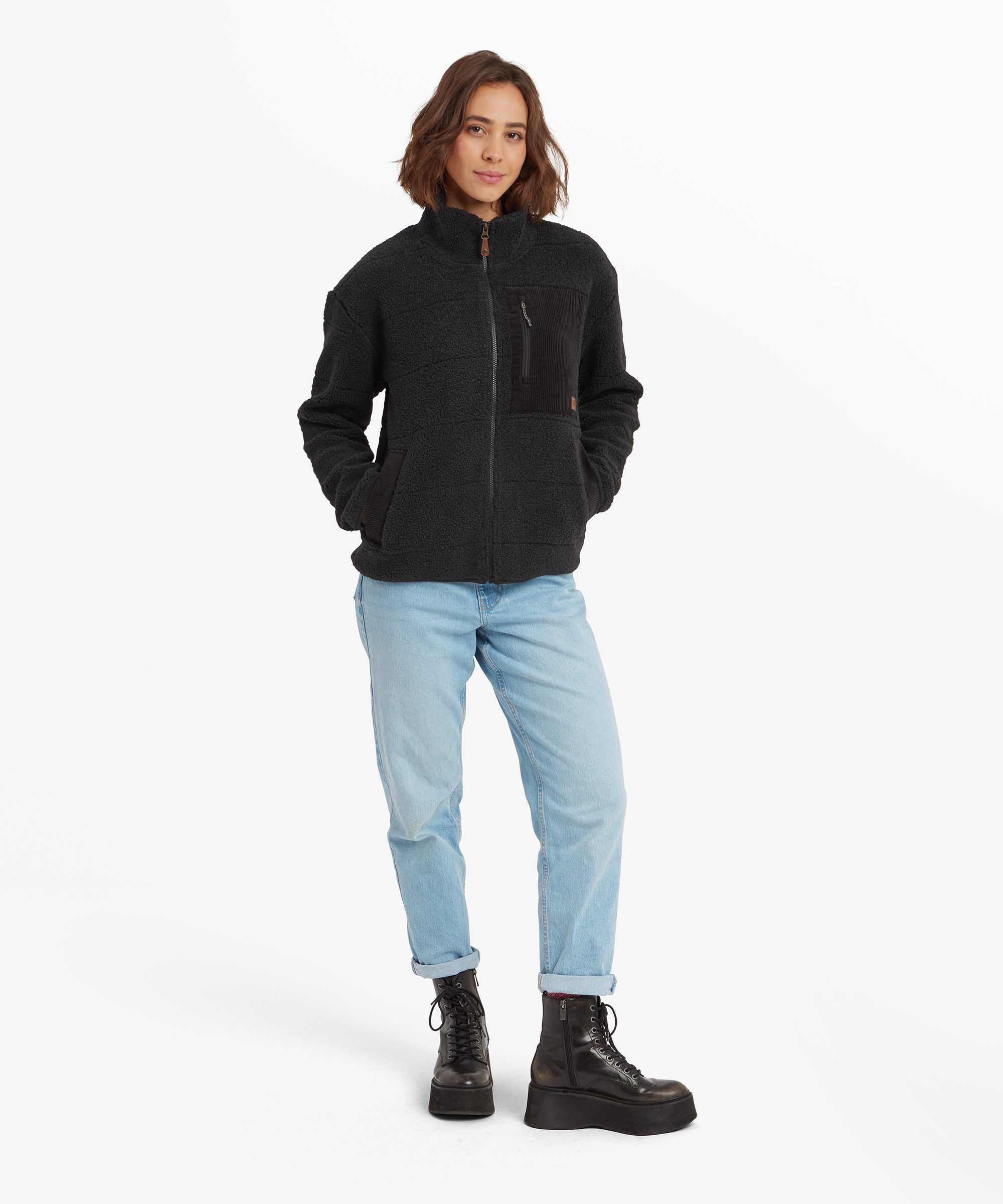 Rangeli Fleecejacke - Schwarz