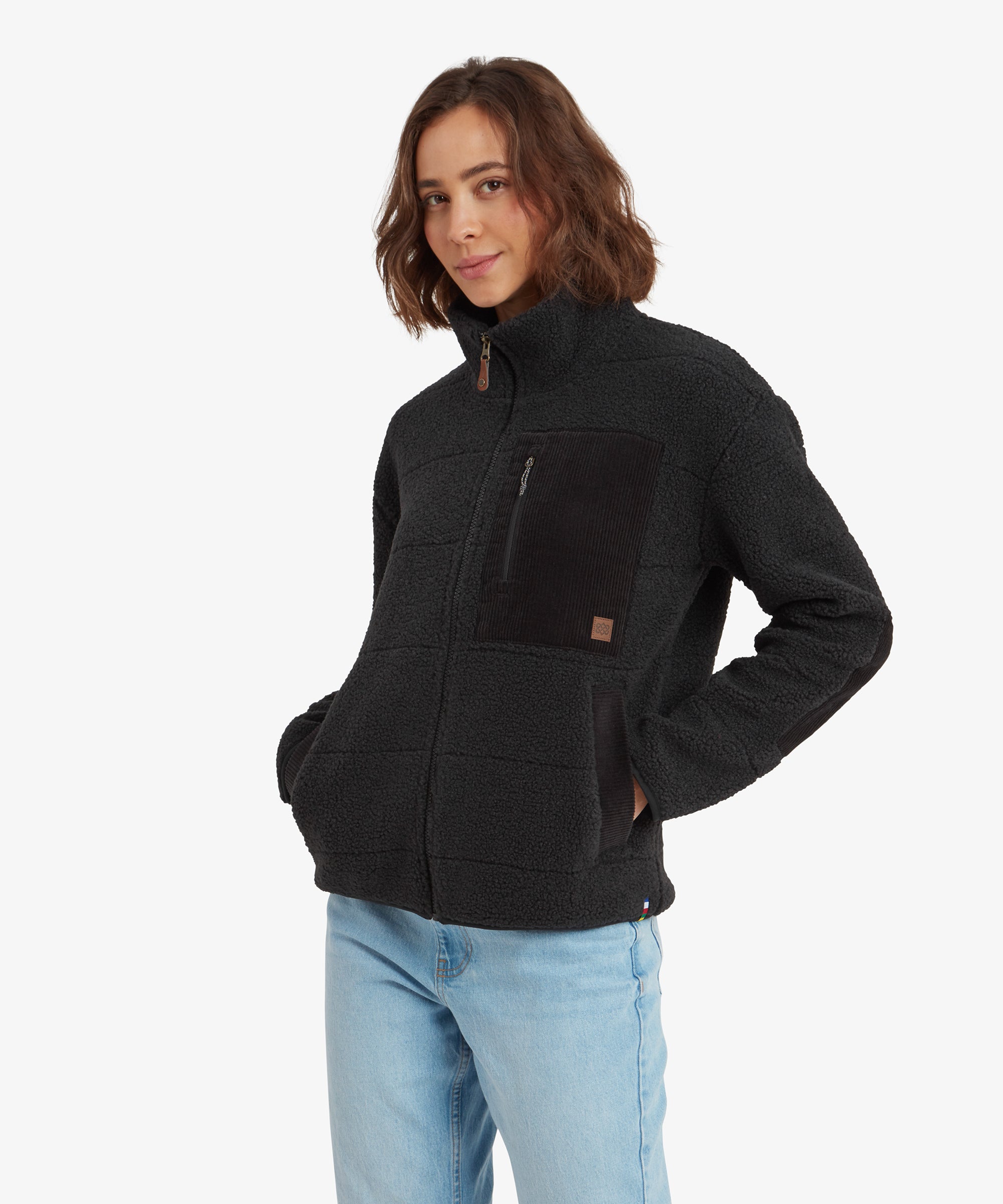Rangeli Fleecejacke - Schwarz