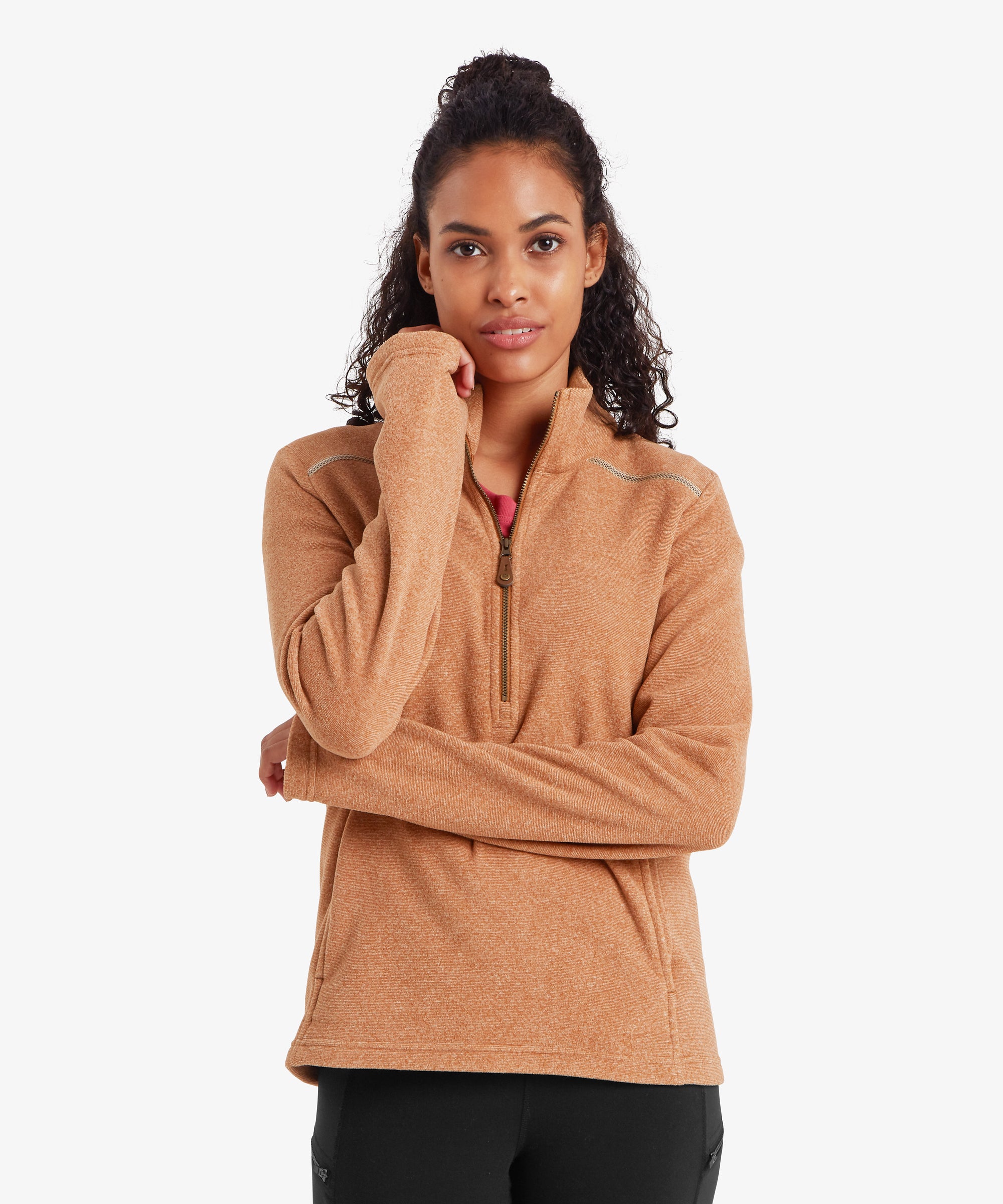 Women's Rolpa Eco Half Zip Pullover Brown | Sherpa Adventure Gear