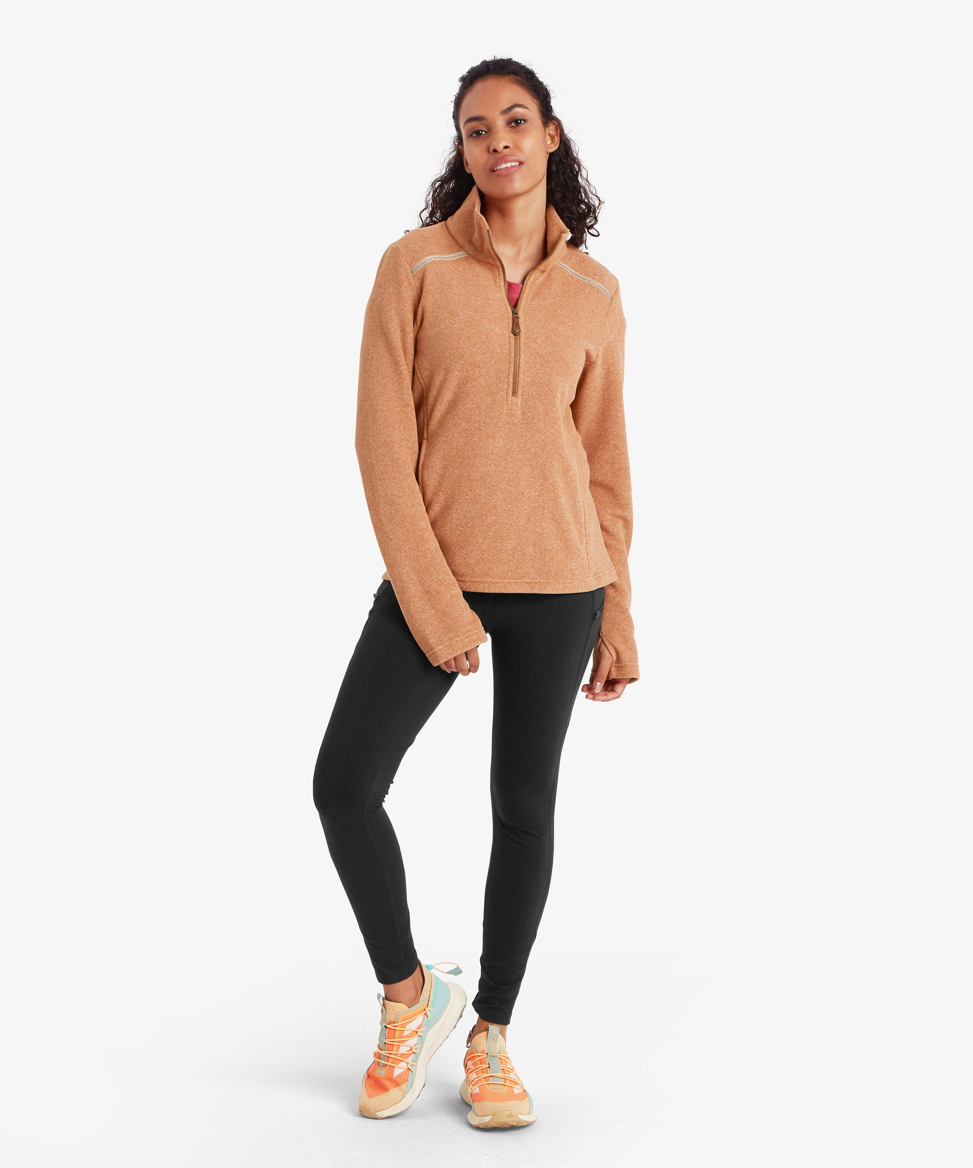 Women's Rolpa Eco Half Zip Pullover Brown | Sherpa Adventure Gear