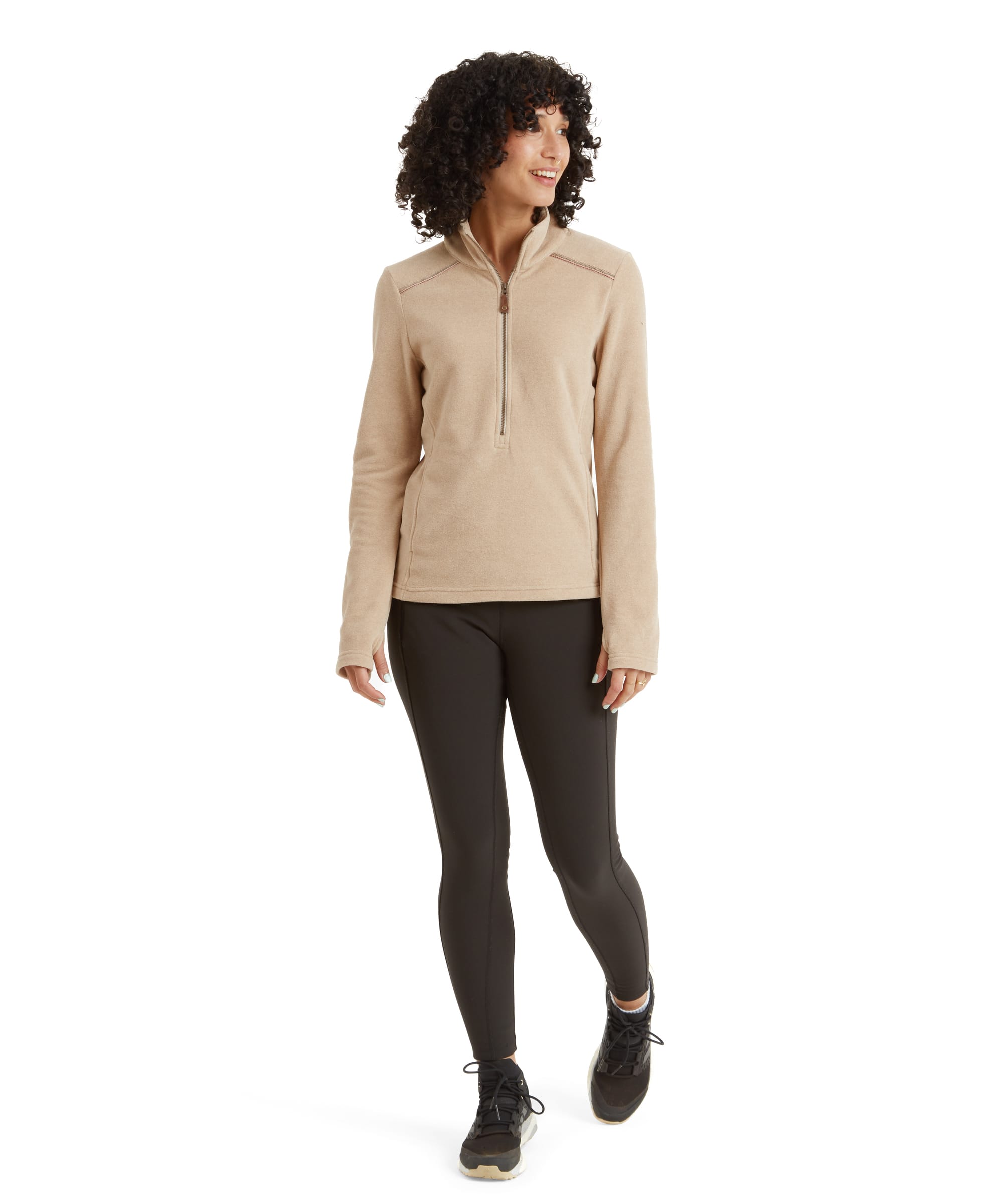 Women's Rolpa Zip Fleece Beige | Sherpa Adventure Gear
