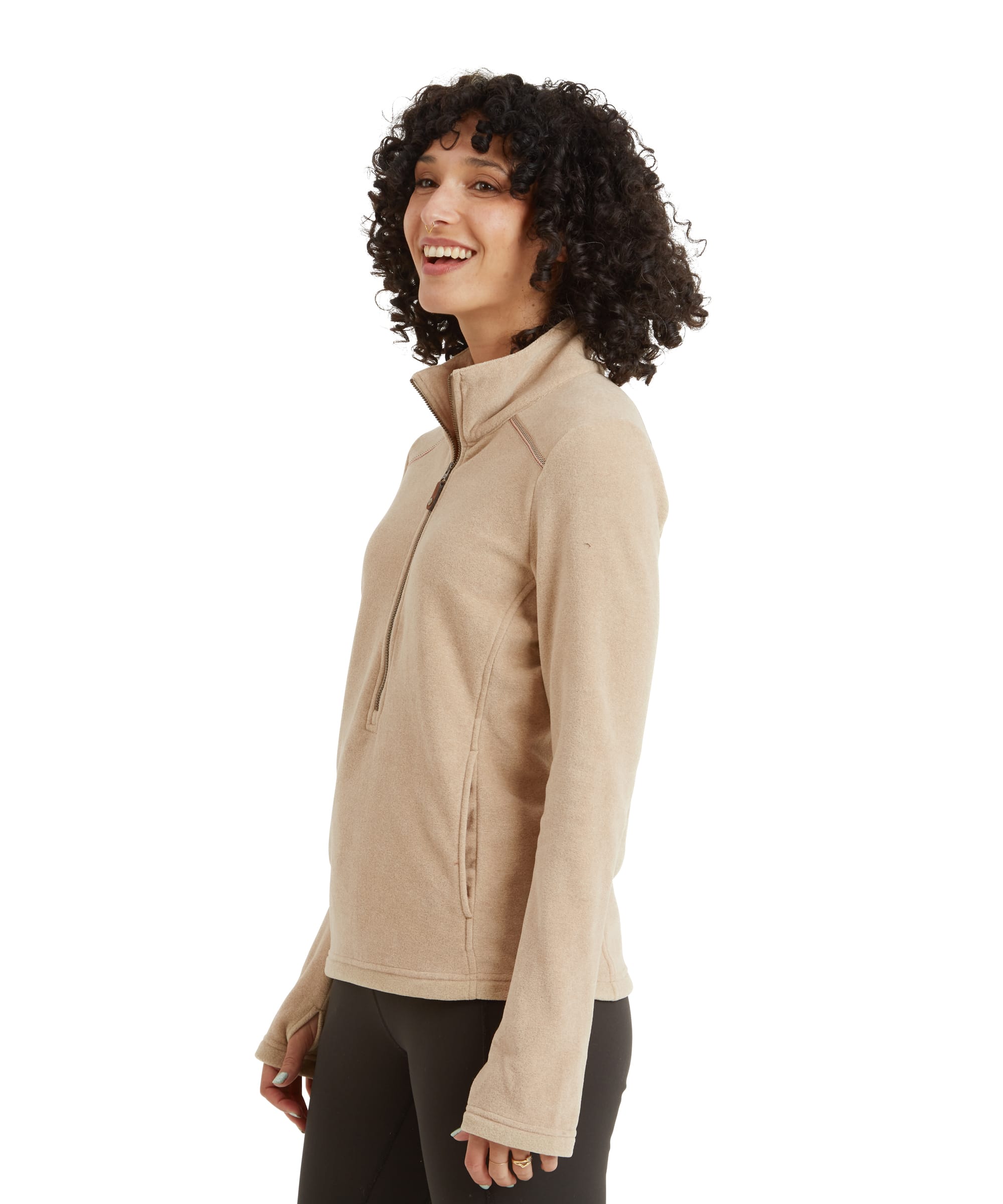 Women's Rolpa Zip Fleece Beige | Sherpa Adventure Gear