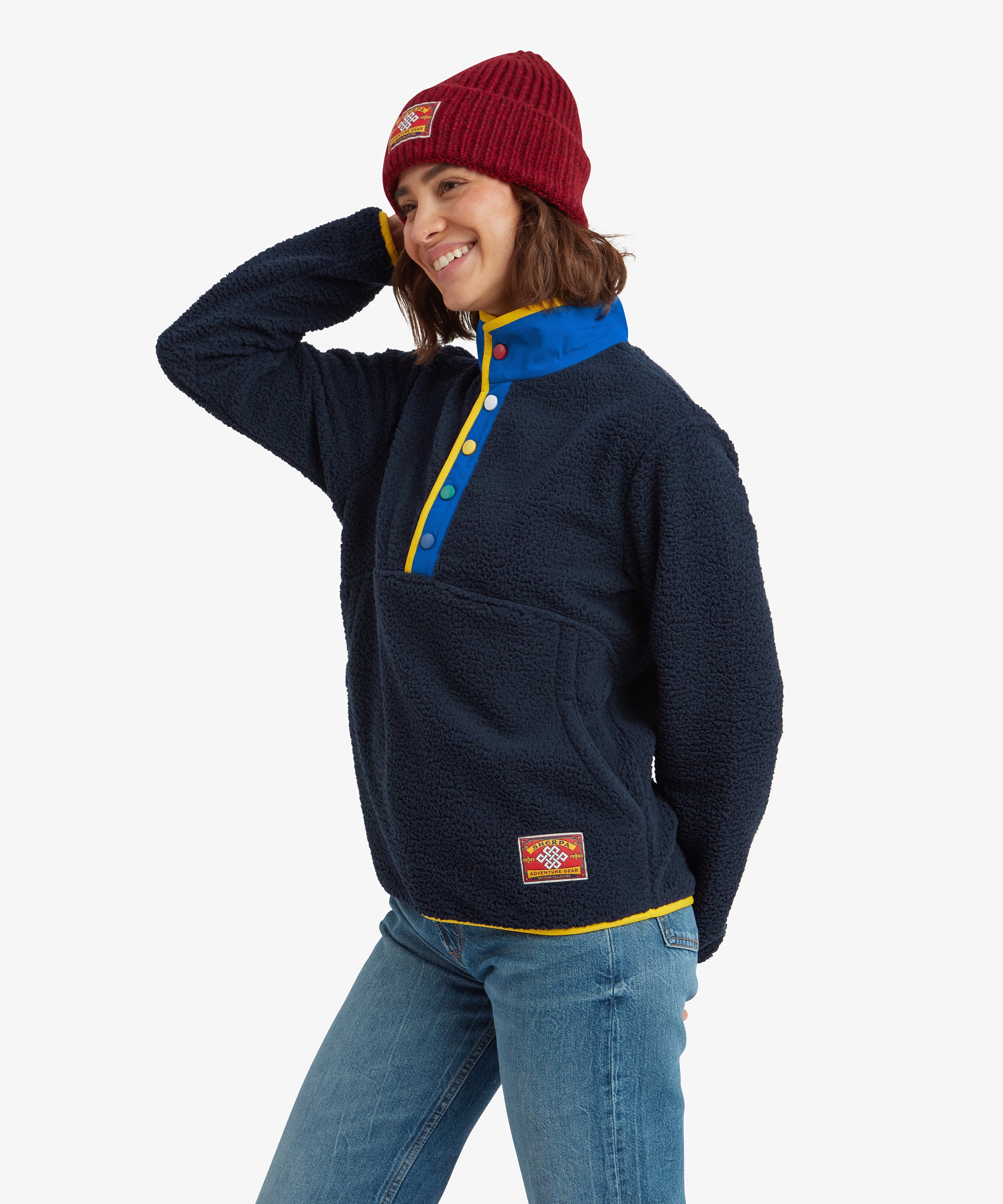 Unisex Tarcho Quarter Snap Pullover Blue | Sherpa Adventure Gear EU