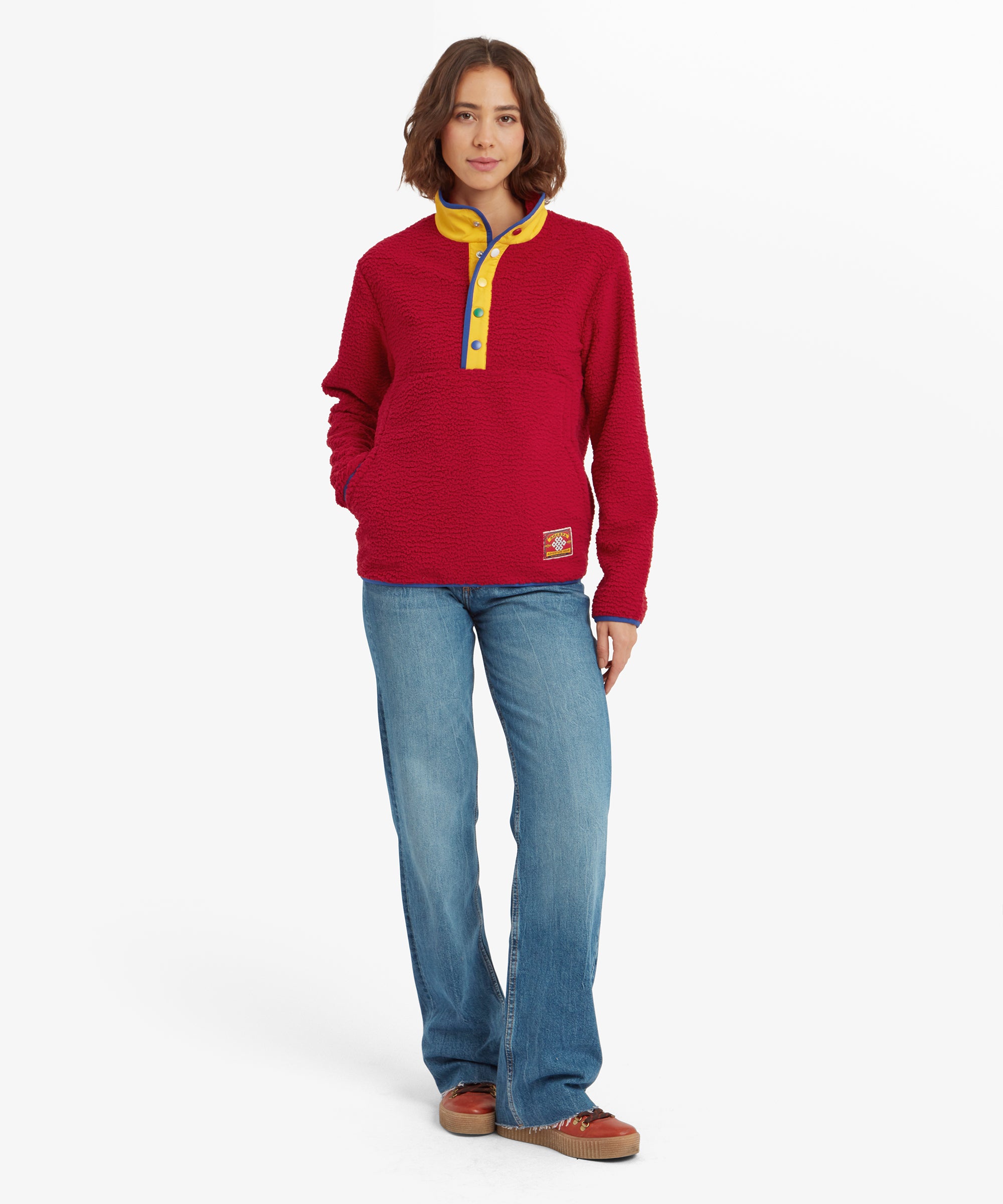 Unisex Tarcho Quarter Snap Pullover Red | Sherpa Adventure Gear