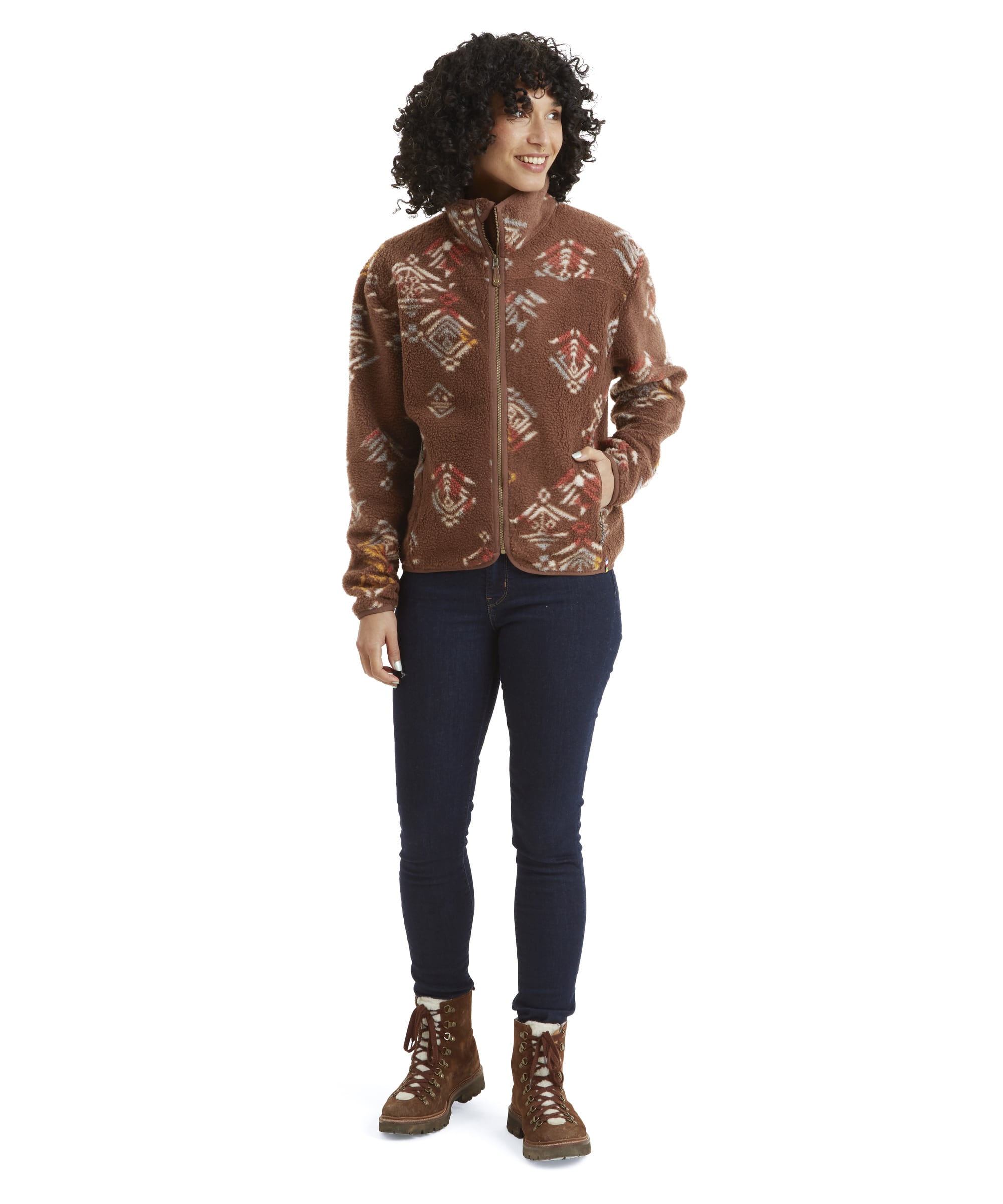 Women's Uddesya Fleece Jacket Brown | Sherpa Adventure Gear