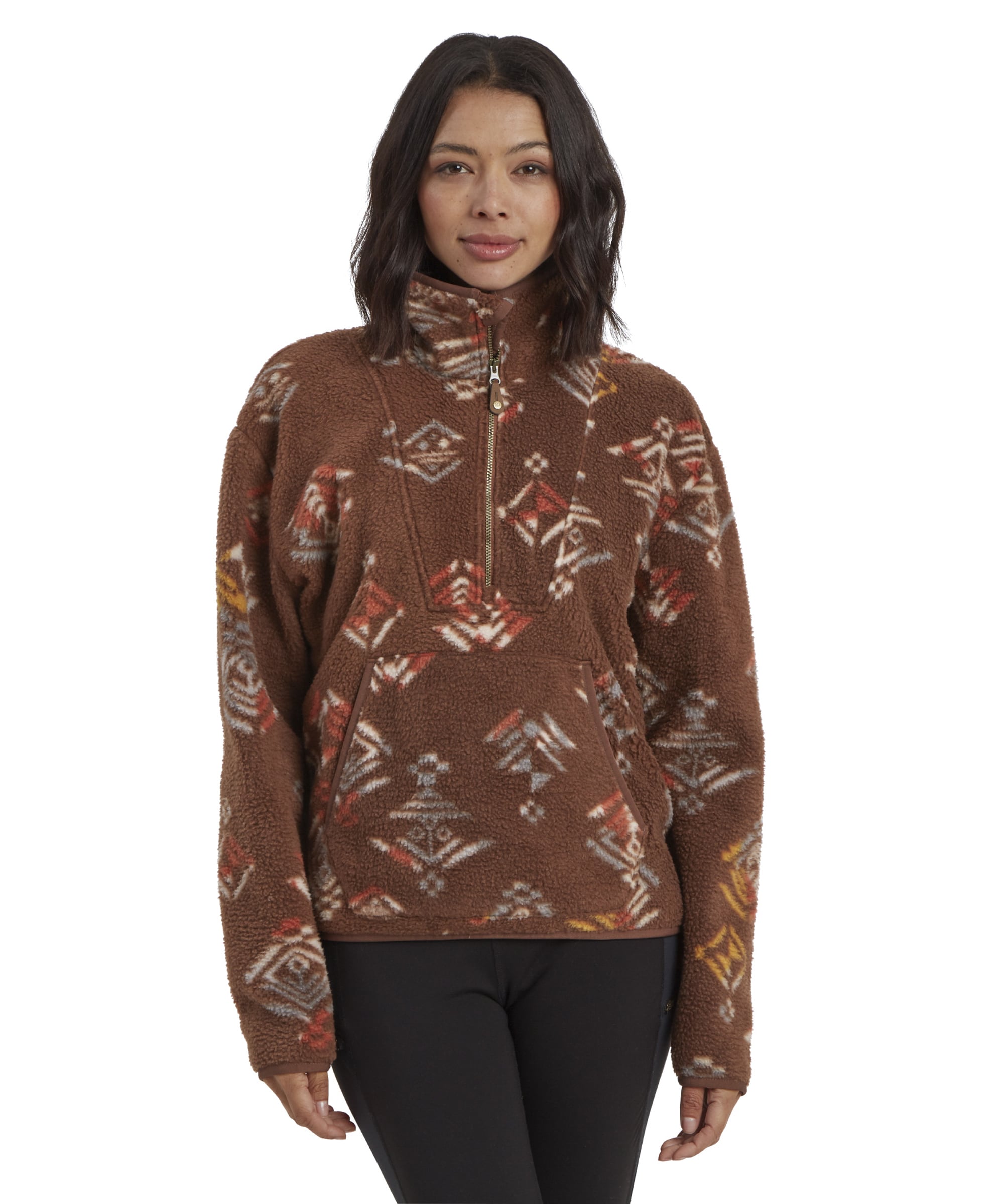 Uddesya Quarter Zip Sherpa Jacket - Cappuccino Yathra