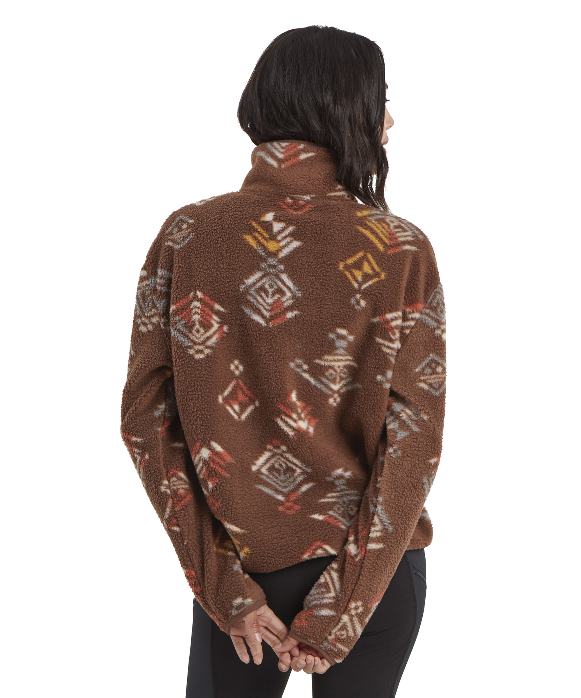 Uddesya Sherpa-Jacke mit Viertelreißverschluss – Cappuccino Yathra