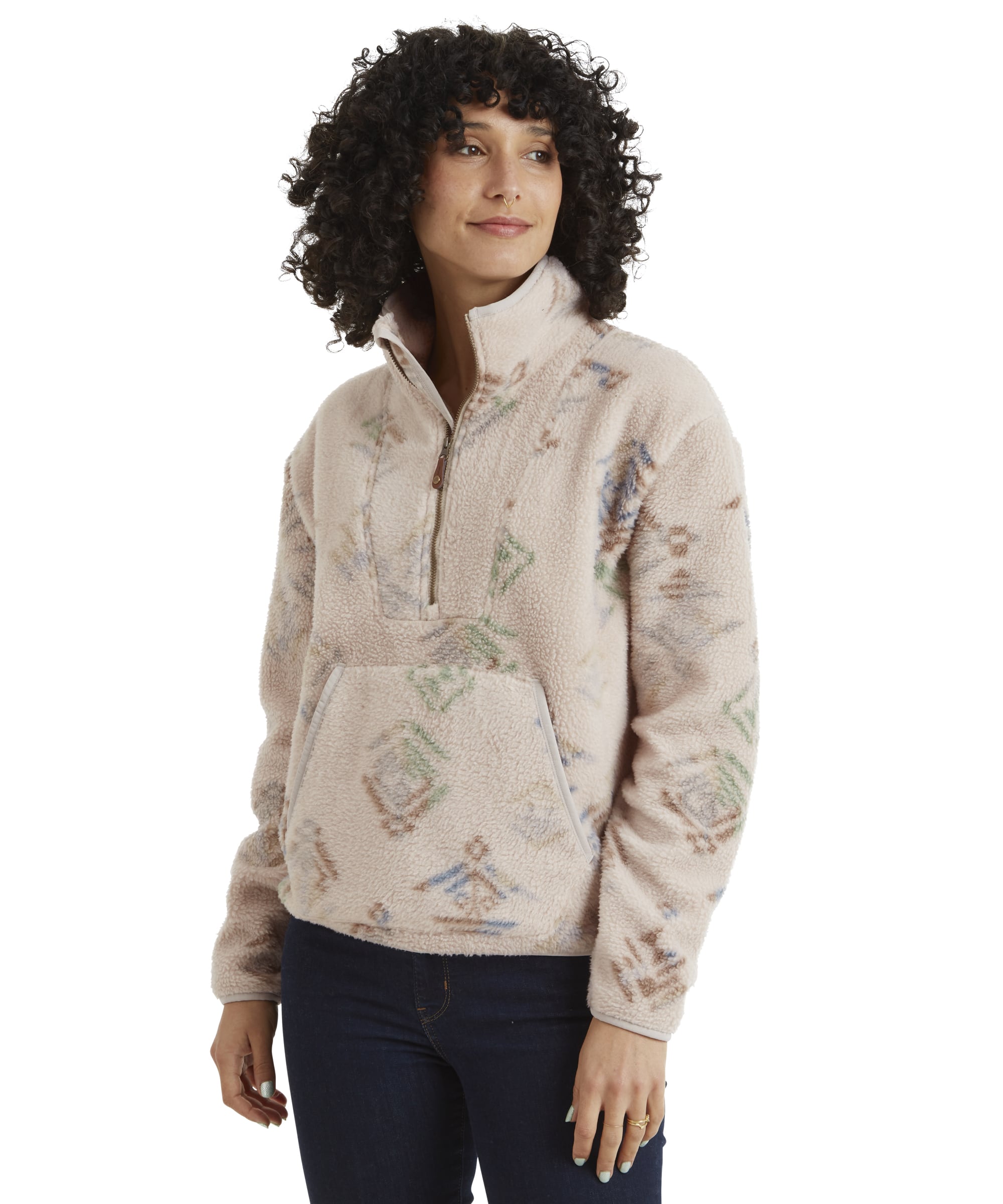 Uddesya Quarter Zip Sherpa Jacket - Goa Sand Yathra