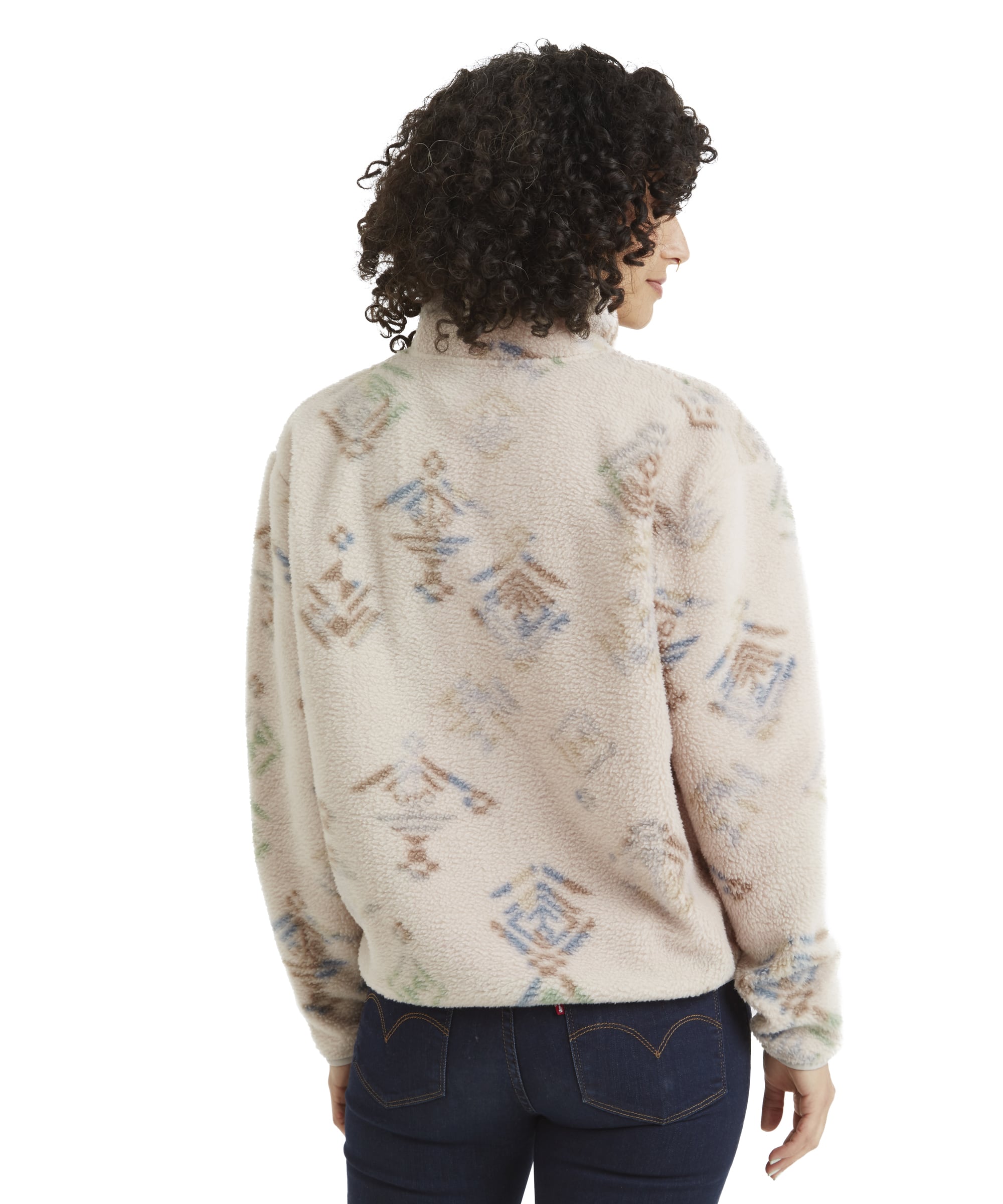 Uddesya Sherpa-Jacke mit Viertelreißverschluss – Goa Sand Yathra