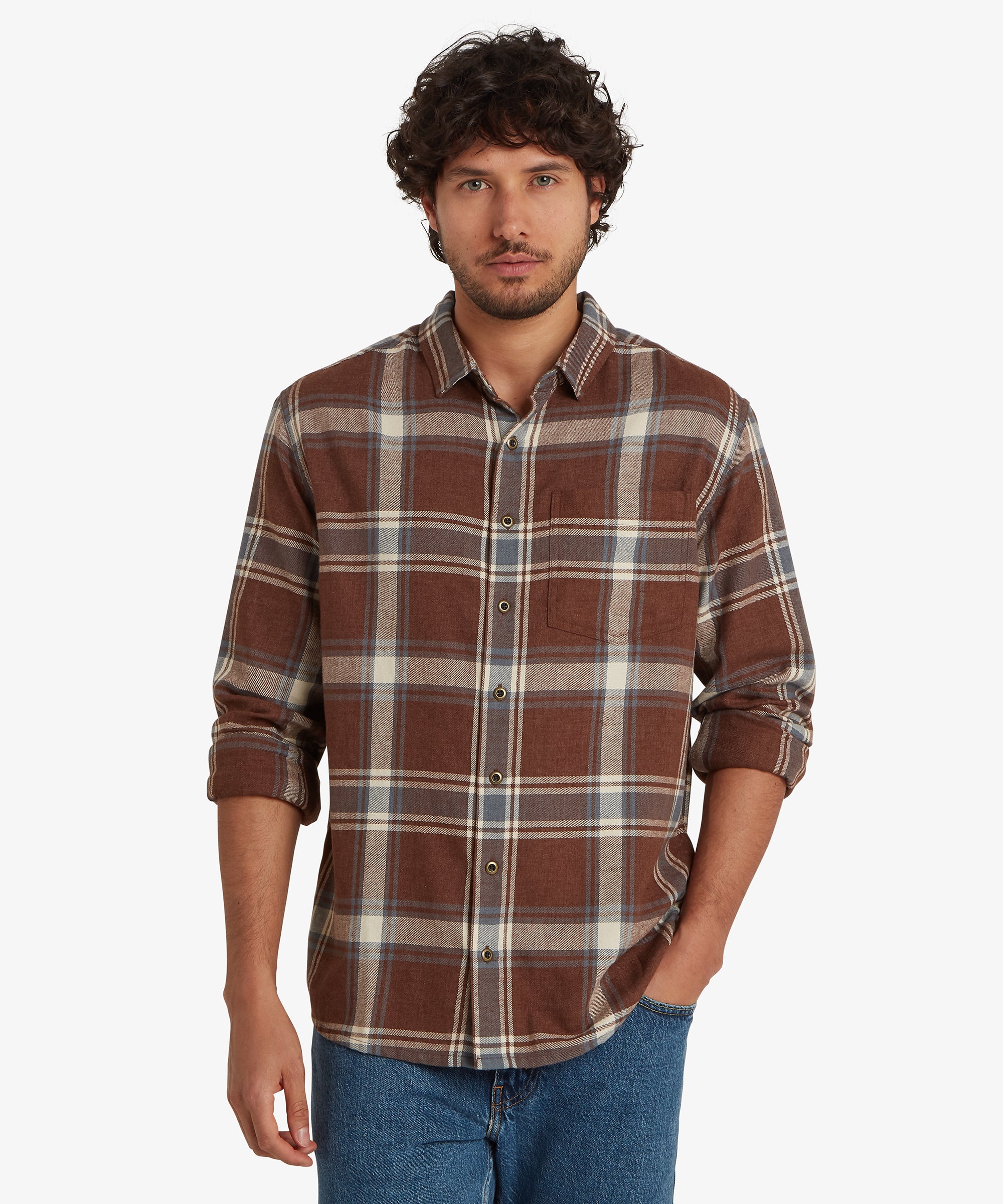 プリーツプリーズ リープ　ブラウン Men's Batsa Long Sleeve Shirt Brown | Sherpa Adventure Gear