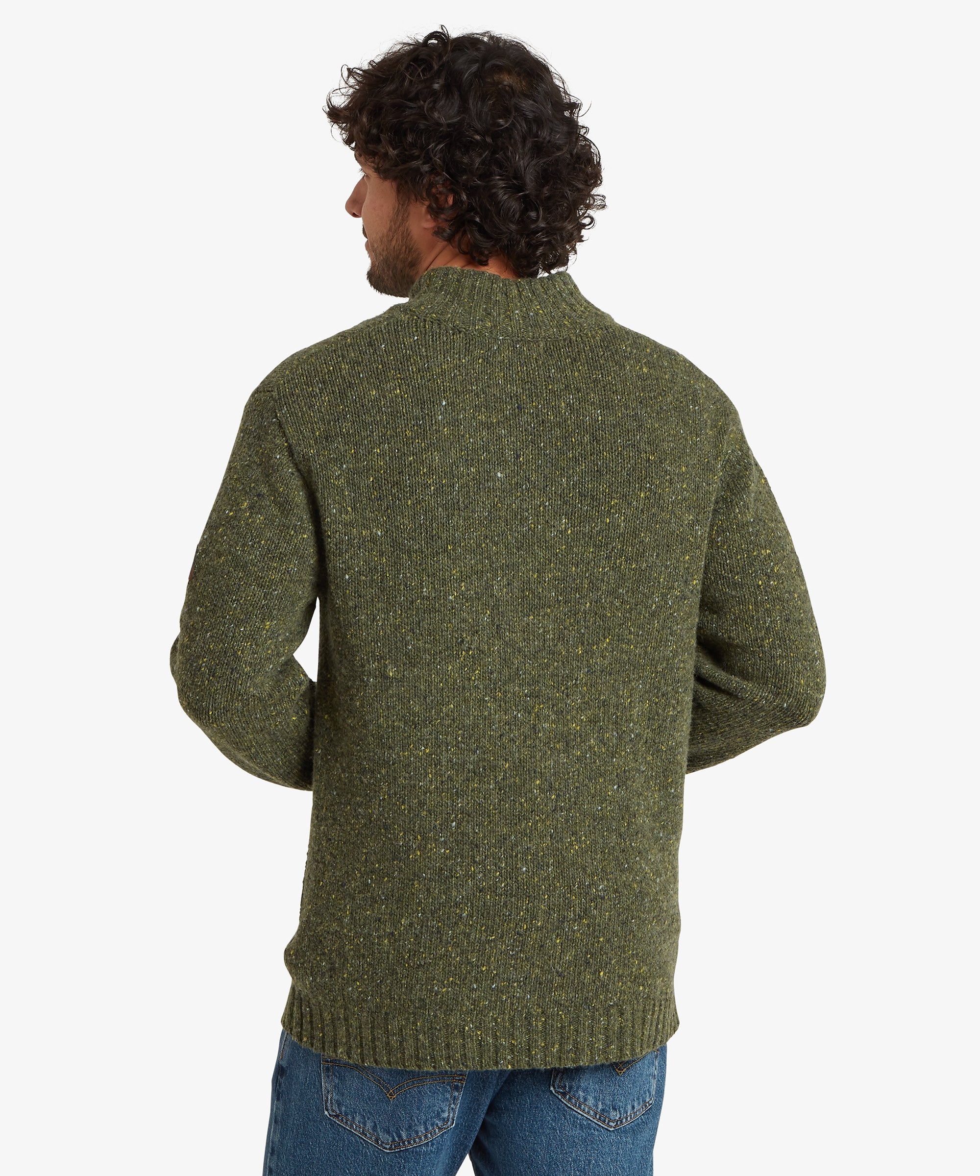 Dumji Pullover mit Viertelreißverschluss – Immergrün