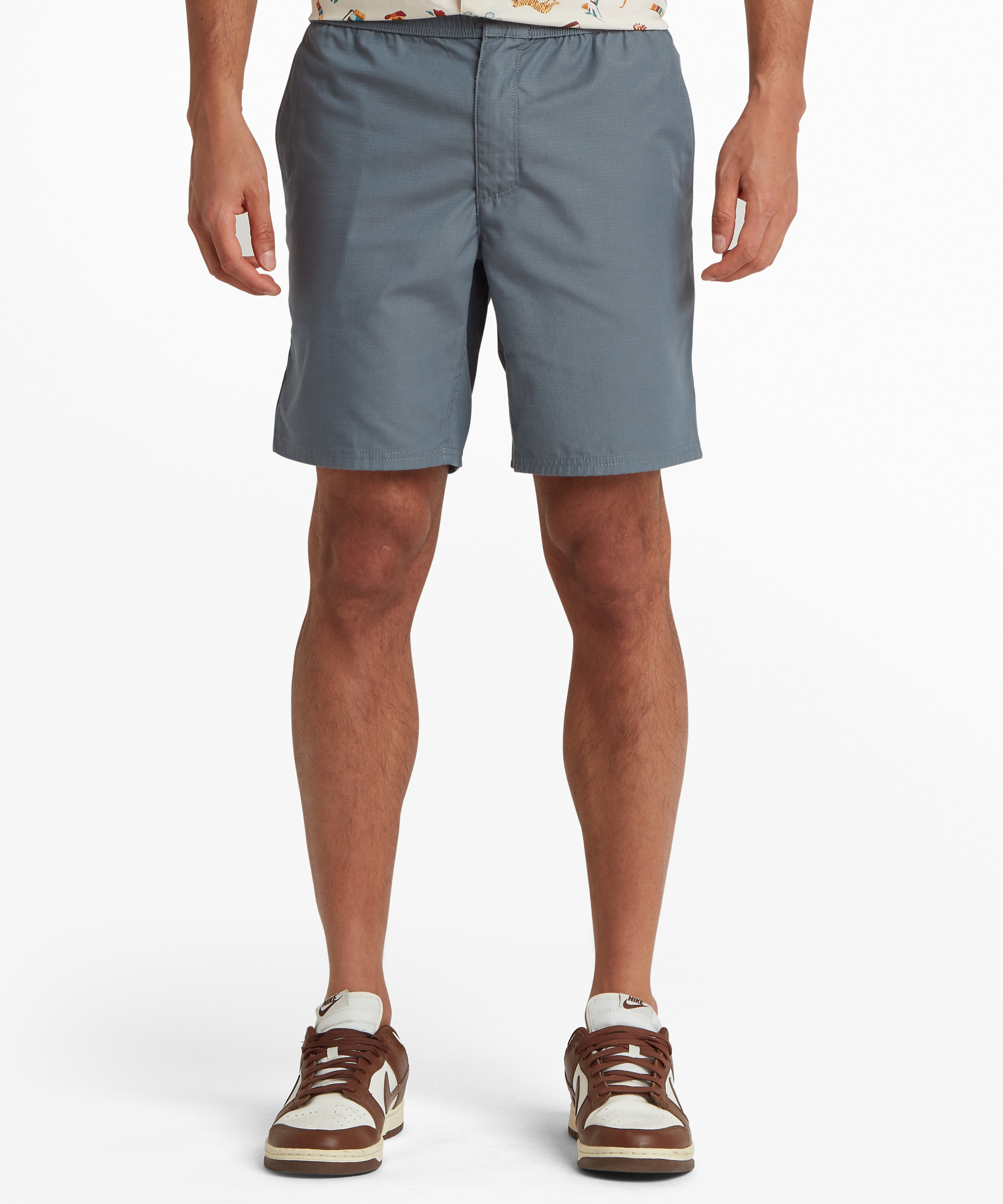 Ghoral Shorts Ð Stormy: graue Chino-Shorts mit lockerer Passform und elastischem Bund