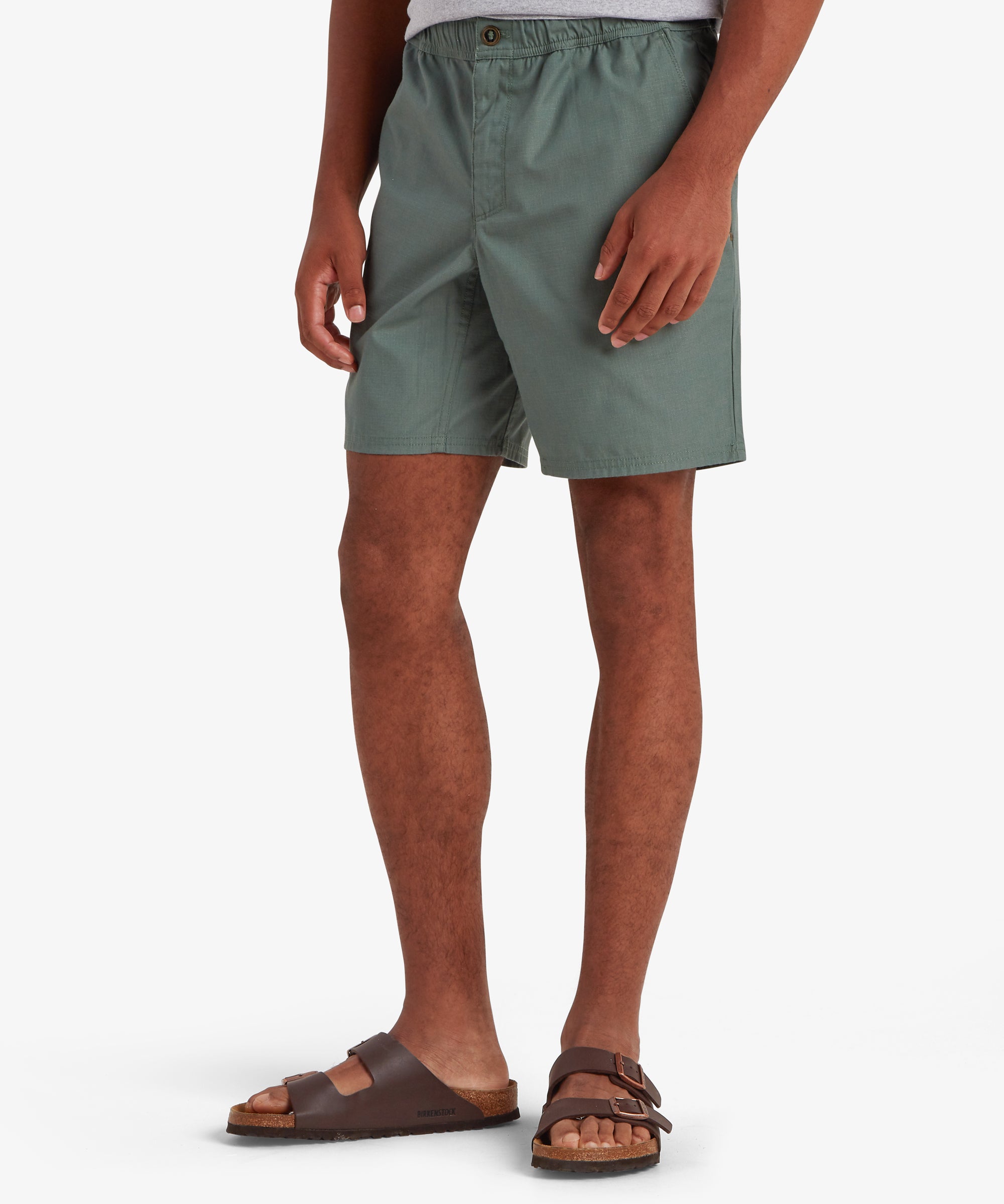 Ghoral Shorts Ð Dark Thyme: OlivgrŸne Baumwollshorts mit lockerer Passform und elastischem Bund