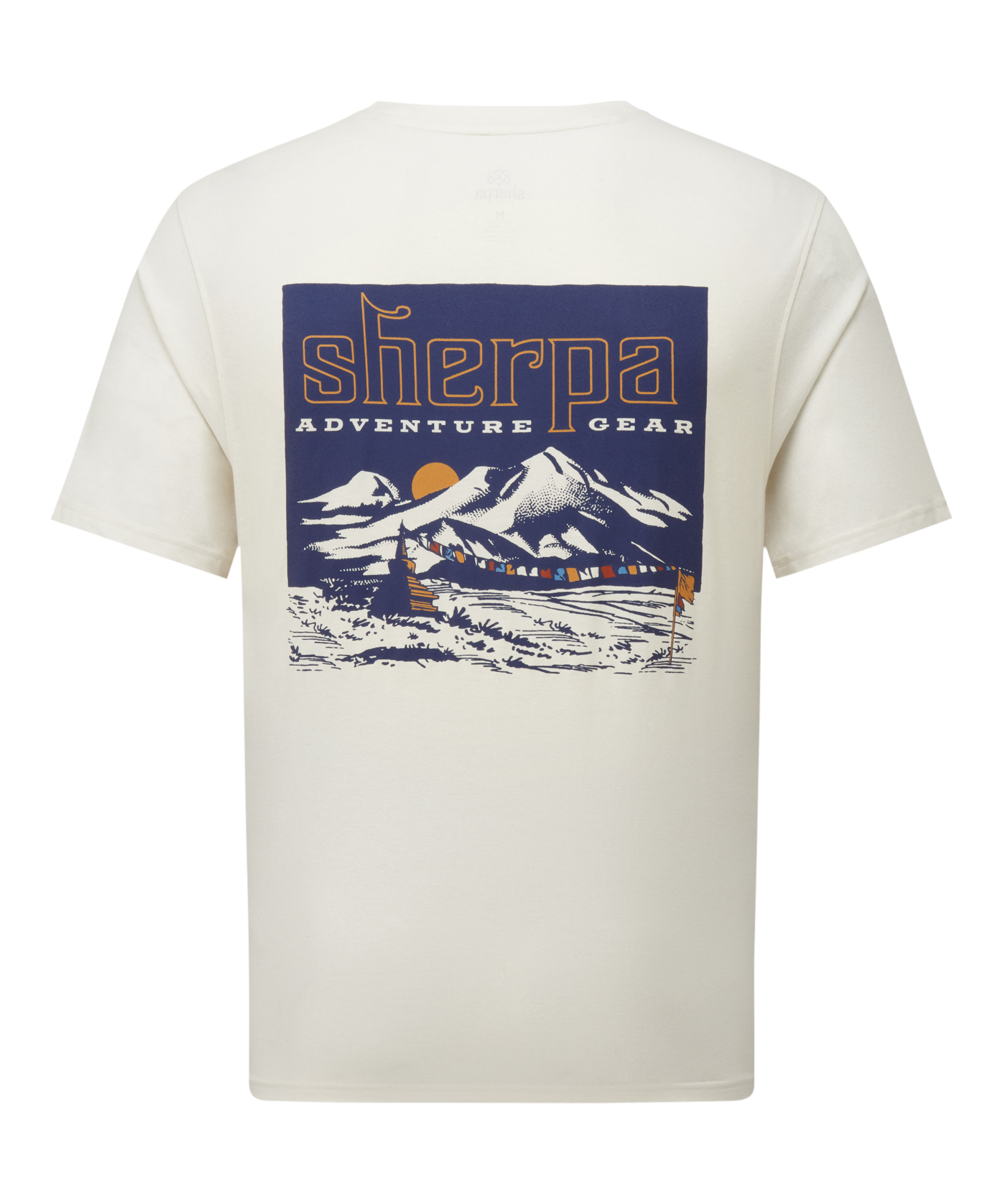 Wei§es Herren-T-Shirt mit Himalaya-Bergmotiv auf wei§em Hintergrund