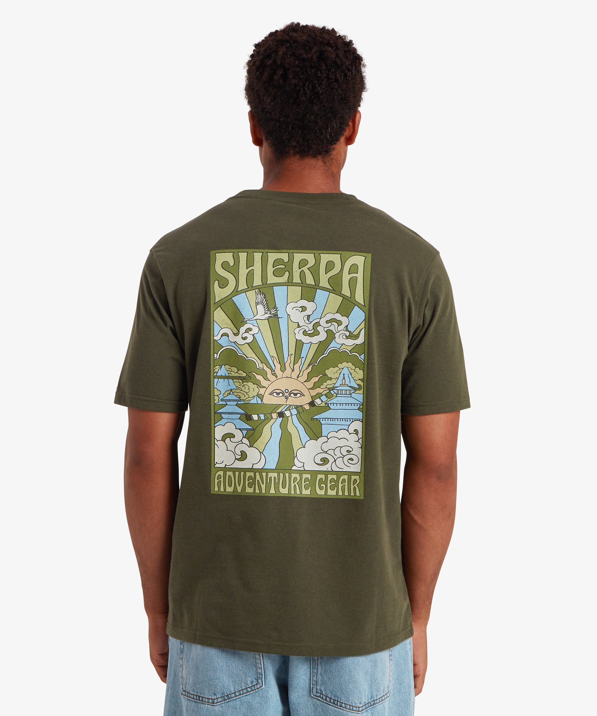 Men's Psychedelic T-Shirt Green | Sherpa Adventure Gear