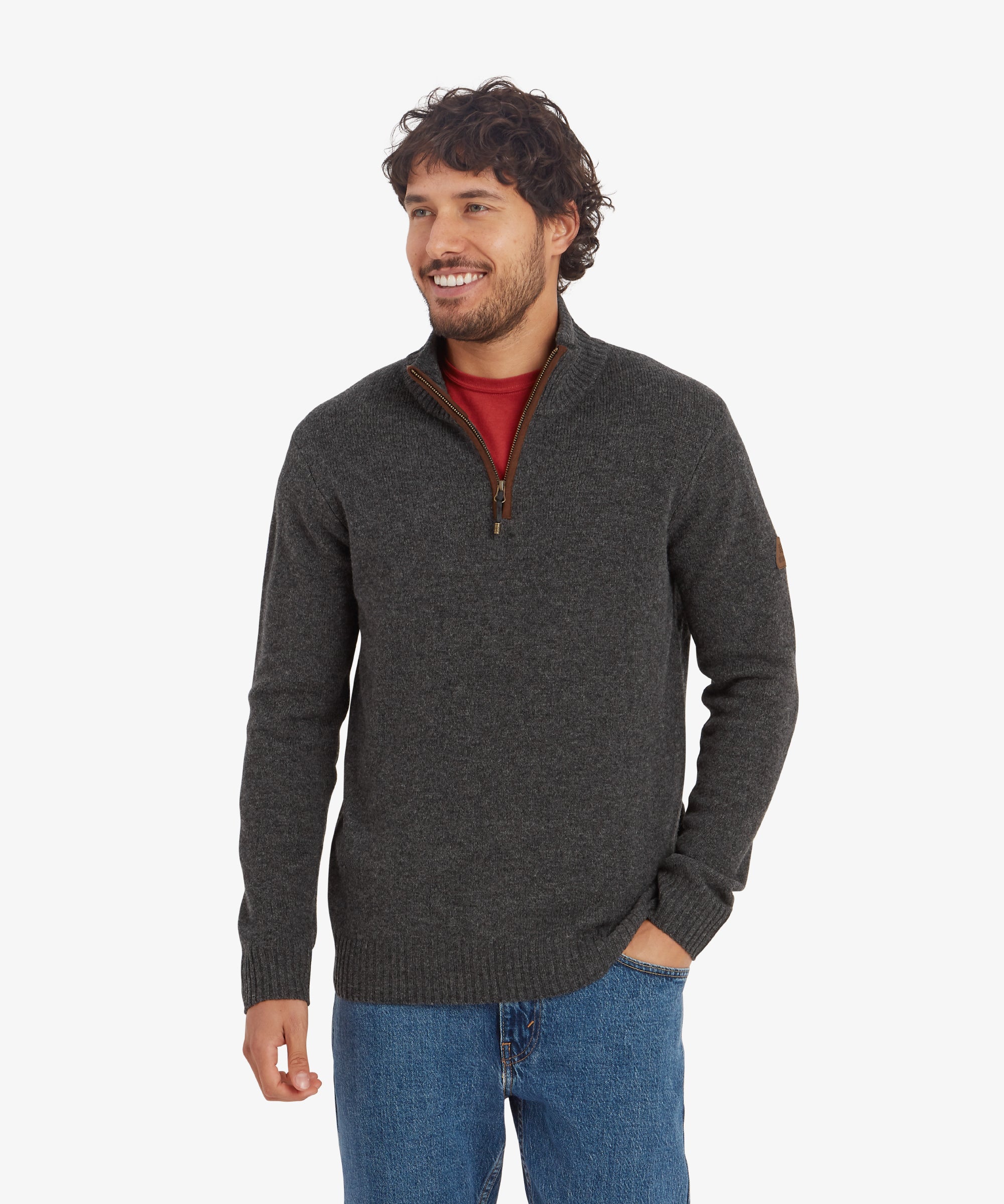 Kangtega Quarter Zip Sweater - Charcoal