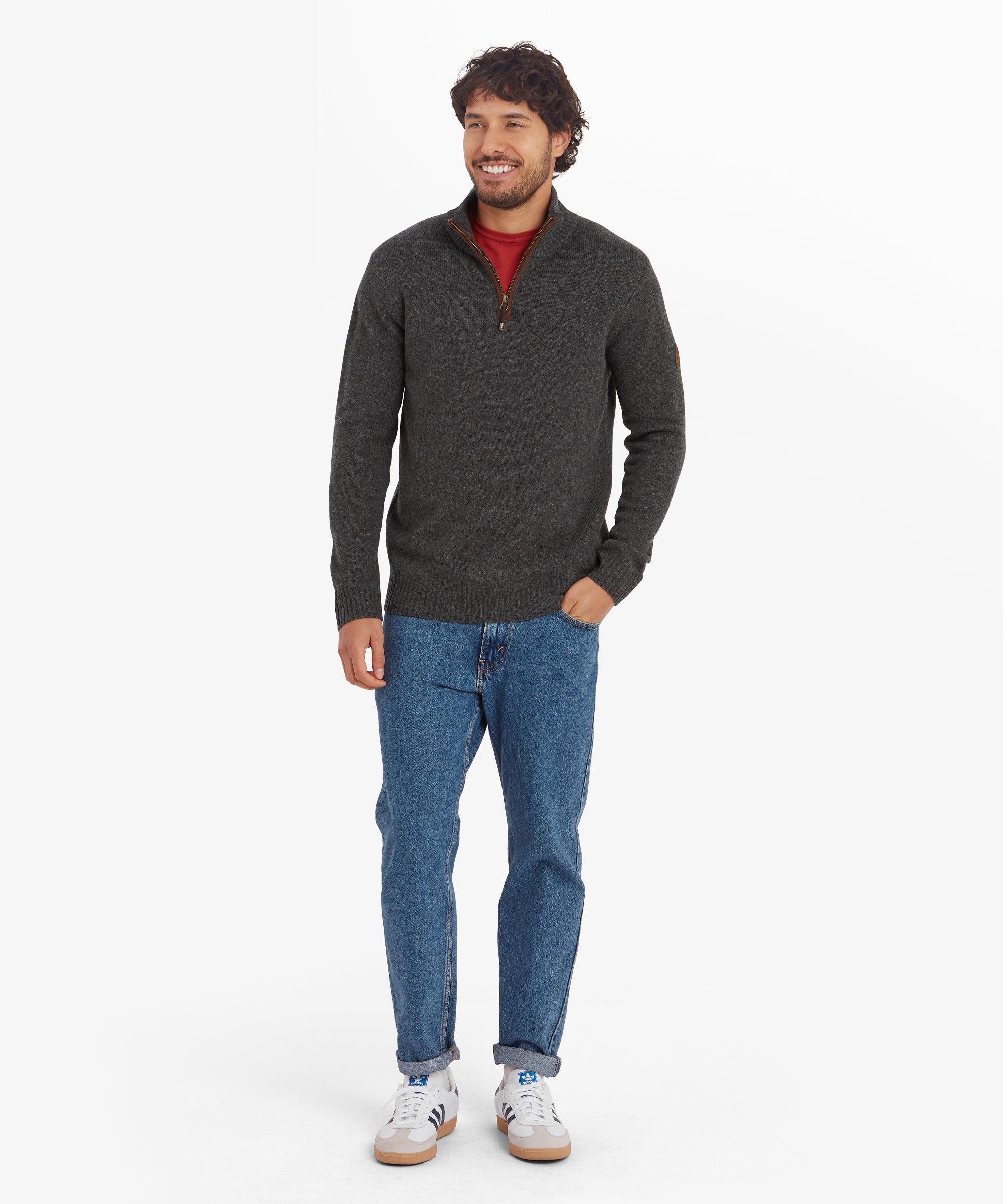 Men's Kangtega Quarter Zip Sweater Gray | Sherpa Adventure Gear