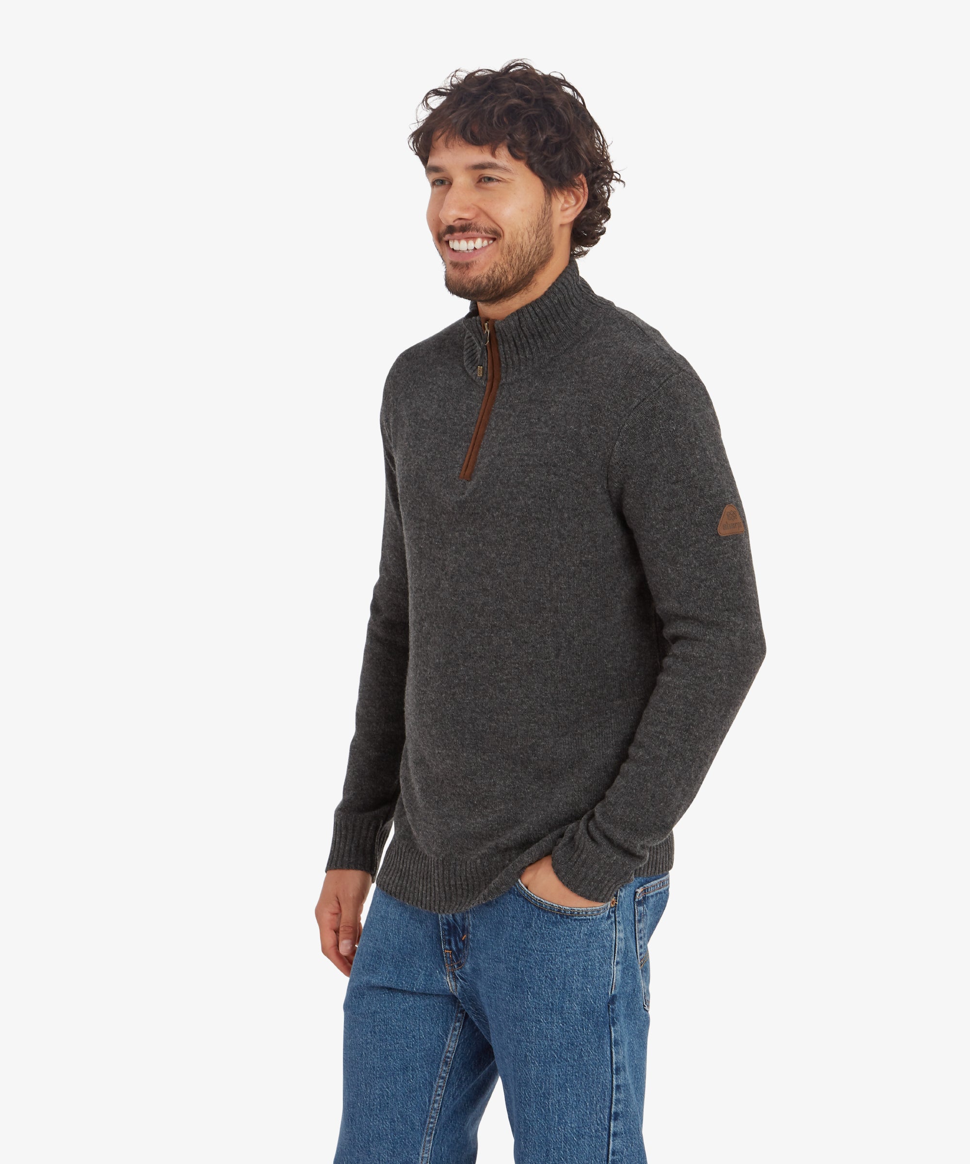 Kangtega Quarter Zip Sweater - Charcoal