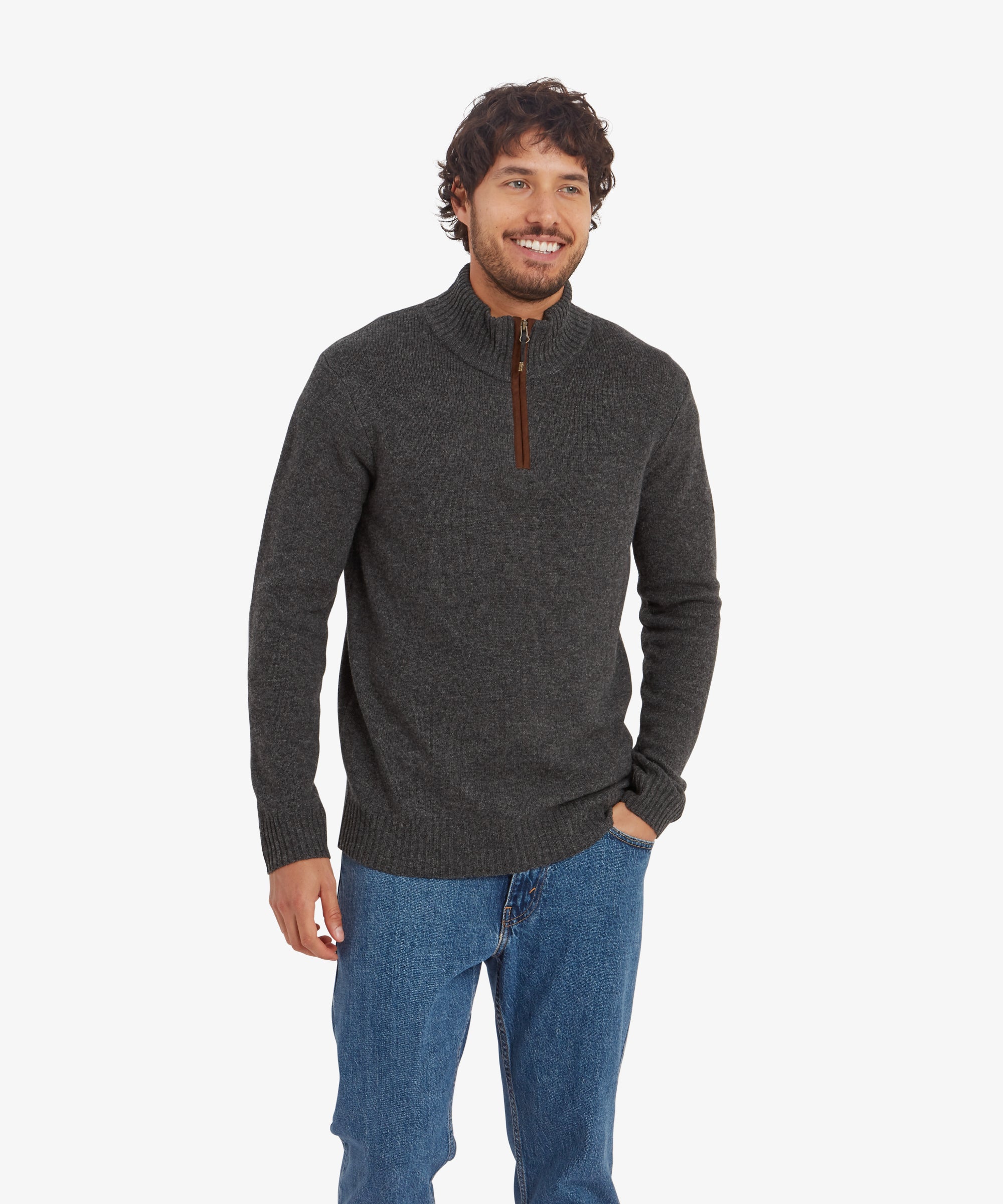 Men's Kangtega 1/4 Zip Jumper Grey | Sherpa Adventure Gear