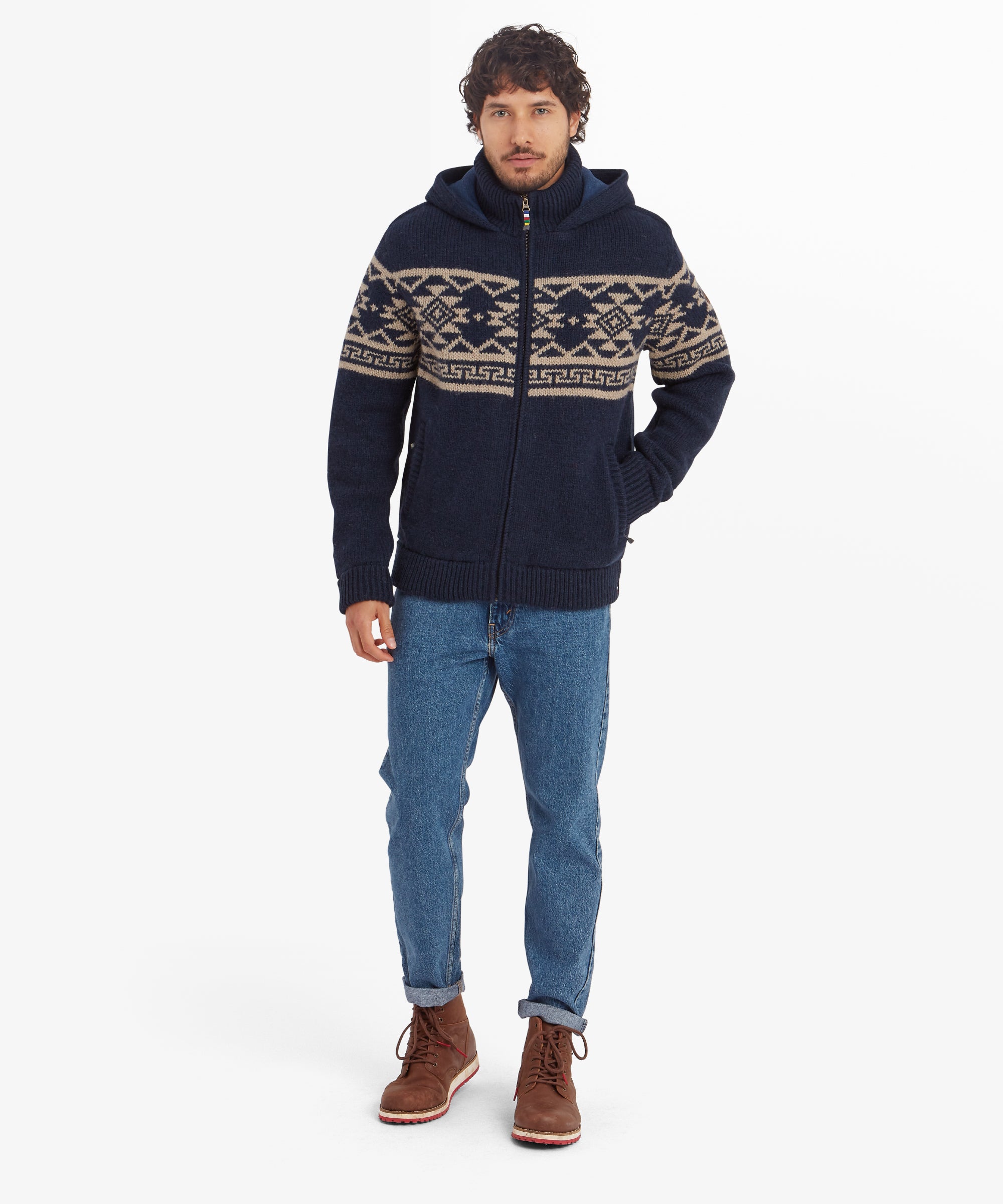 Mens Kirtipur Full Zip Sweater Rathee Blue | Sherpa Adventure Gear EU