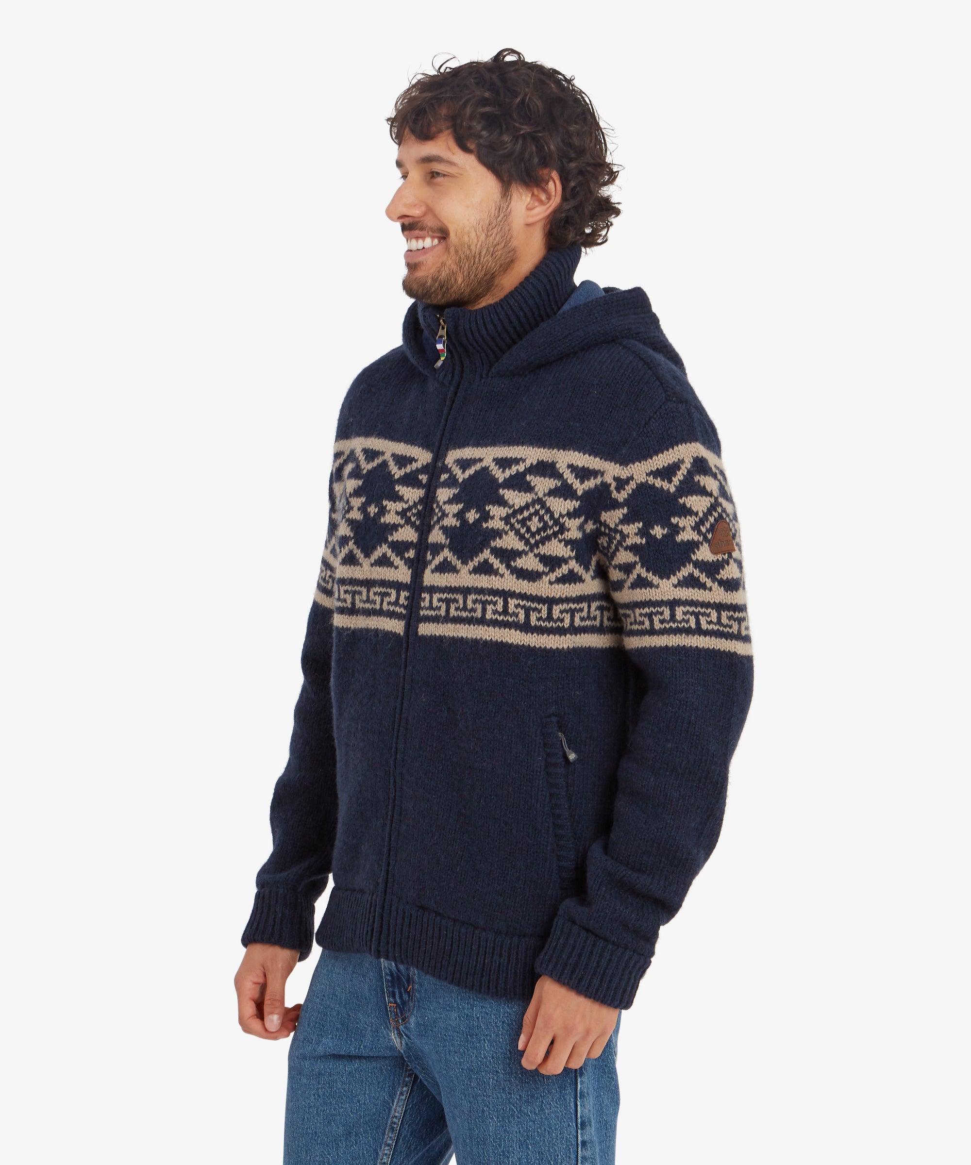 Mens Kirtipur Full Zip Sweater Rathee Blue | Sherpa Adventure Gear