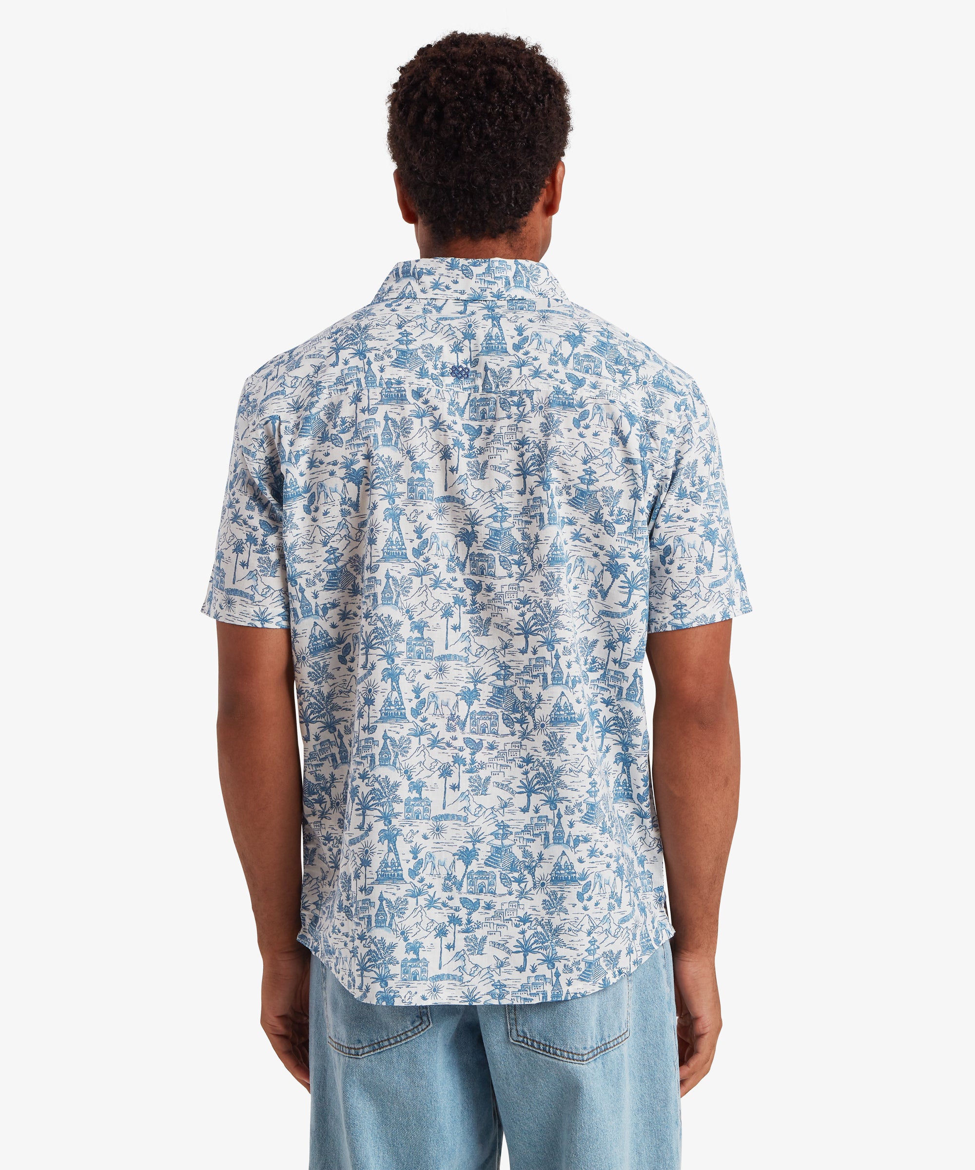 Ravi Kurzarmhemd - Katha Weiß/Blau