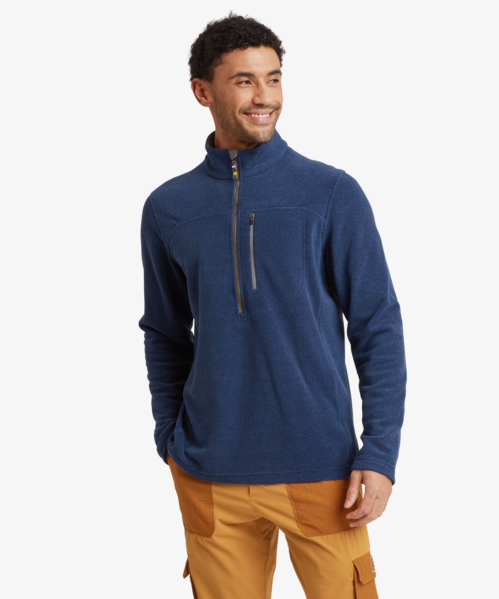 Rolpa Eco Fleece mit Viertelreißverschluss - Rathee Blue