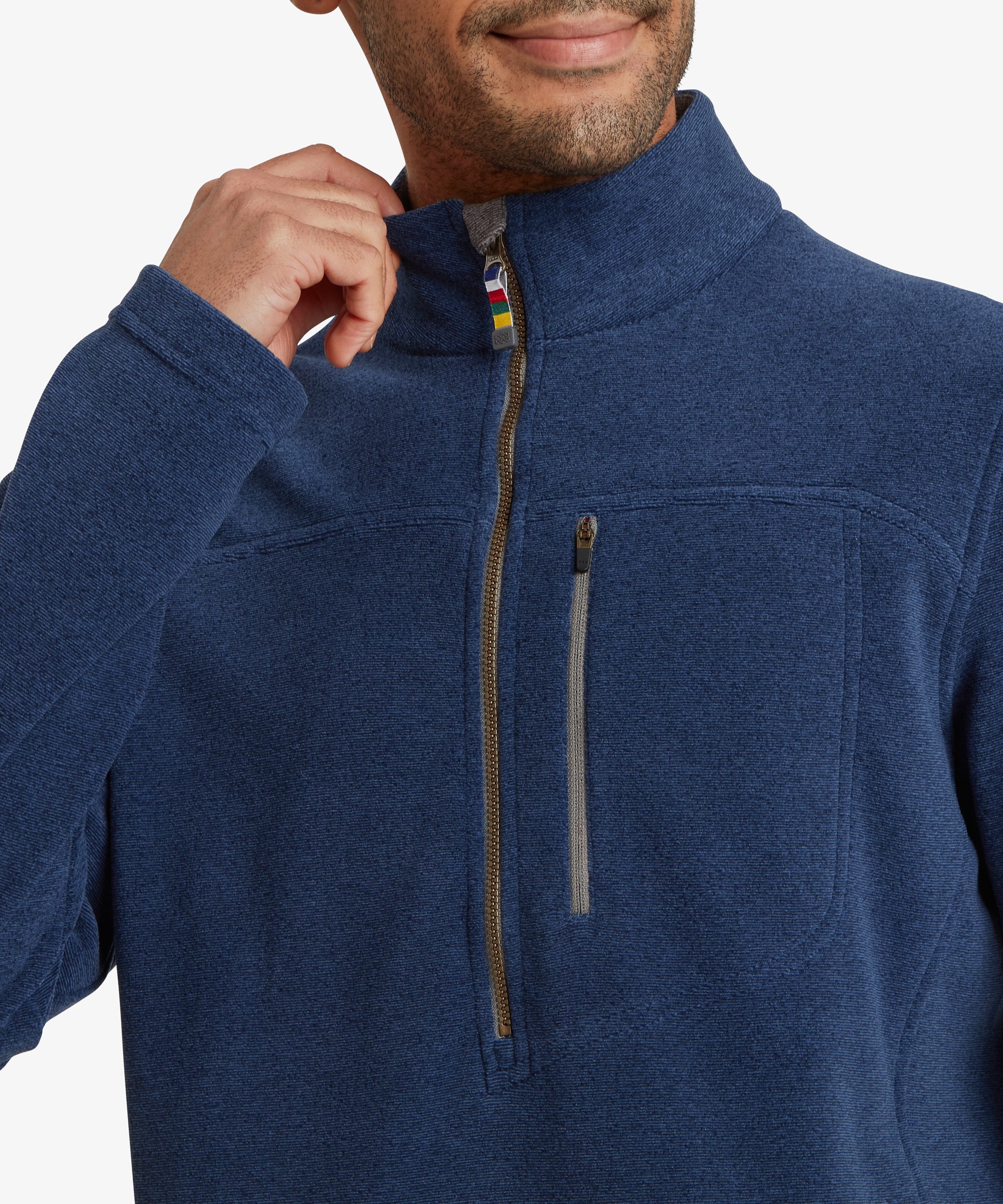 Rolpa Eco Quarter Zip Fleece - Rathee Blue