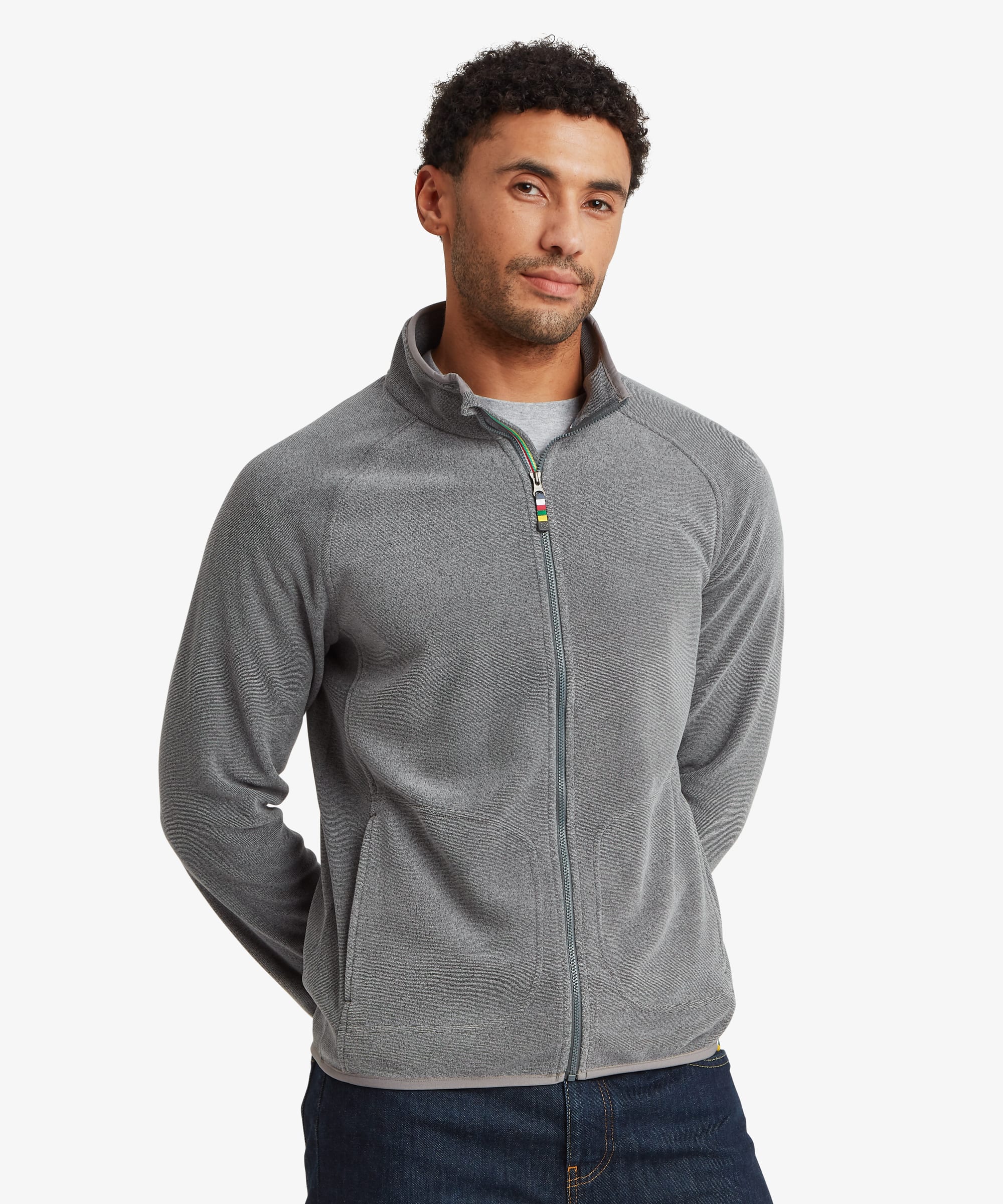 Rolpa Full Zip Fleece - Hellgrau meliert