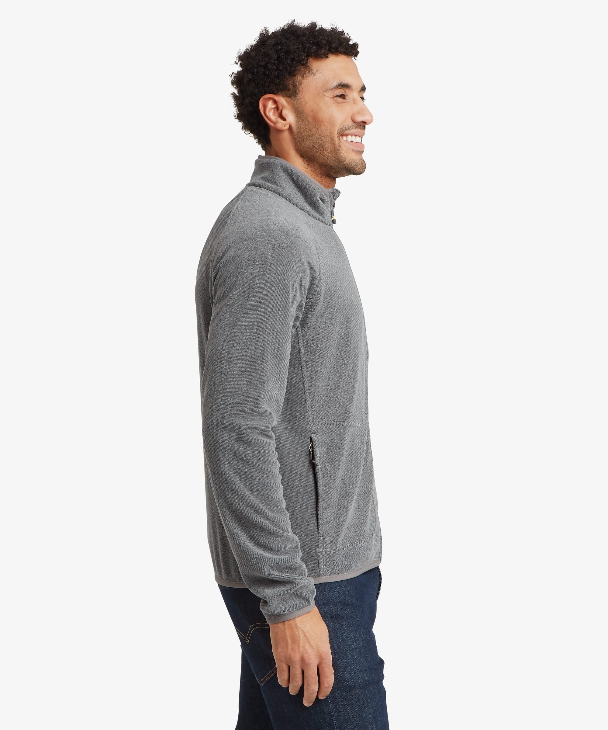 Rolpa Full Zip Fleece - Hellgrau meliert