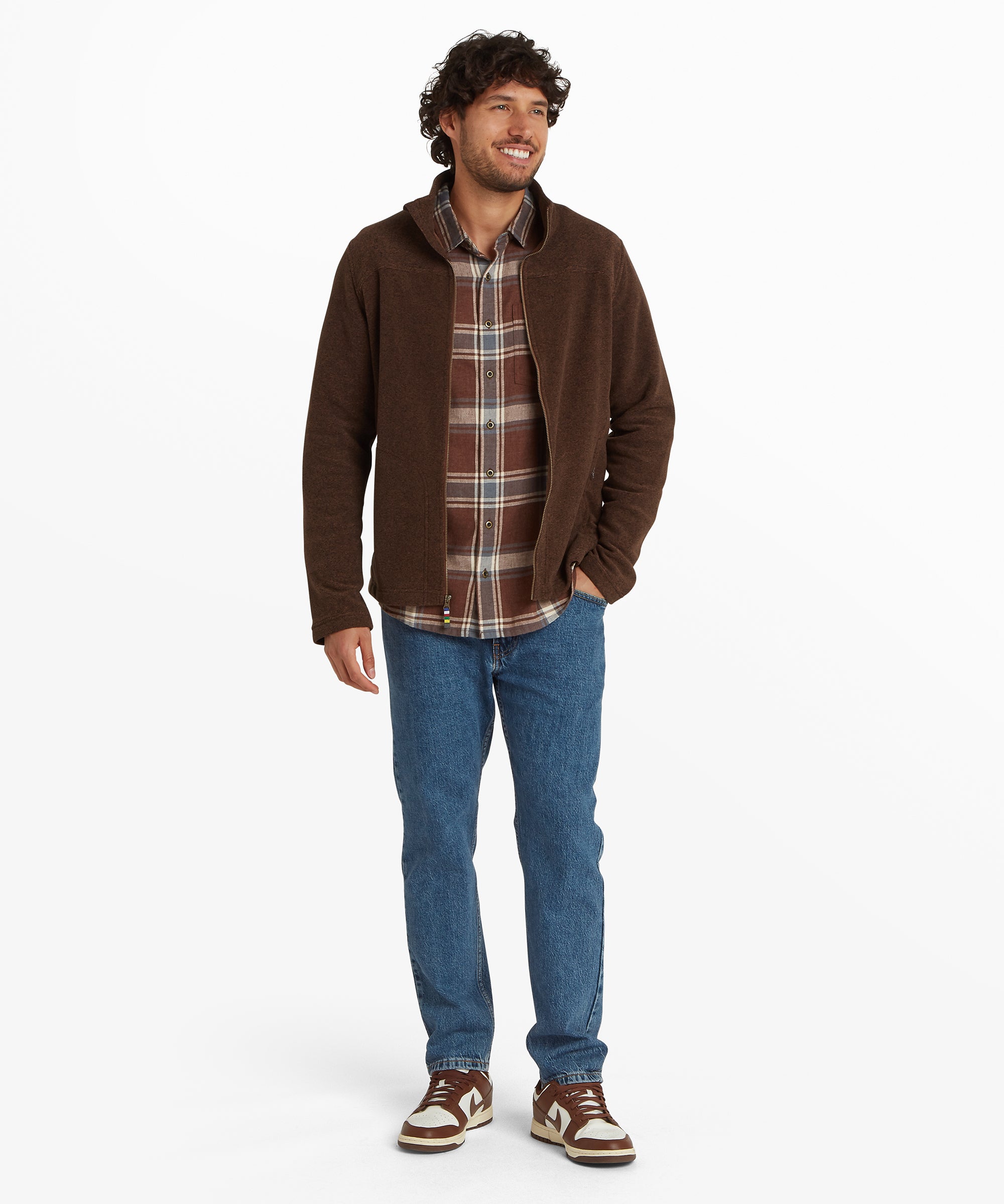 Men's Rolpa Eco Fleece Jacket Brown | Sherpa Adventure Gear