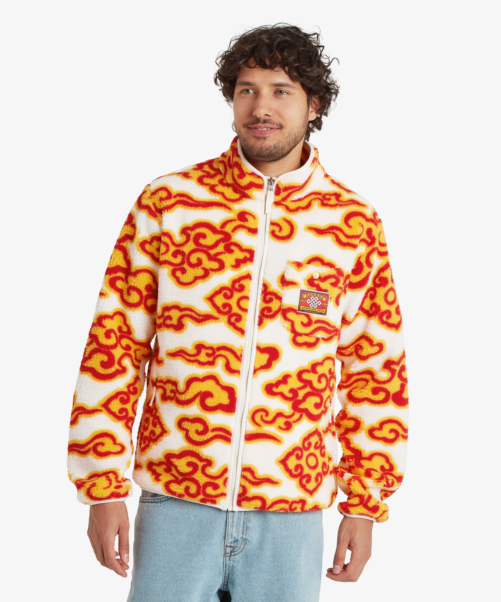 Tarcho Printed Full Zip Fleece  - Peetho Cloud