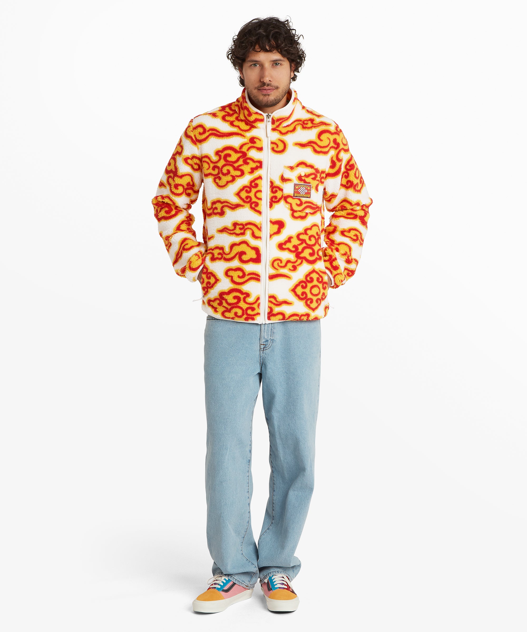 Tarcho Printed Full Zip Fleece  - Peetho Cloud