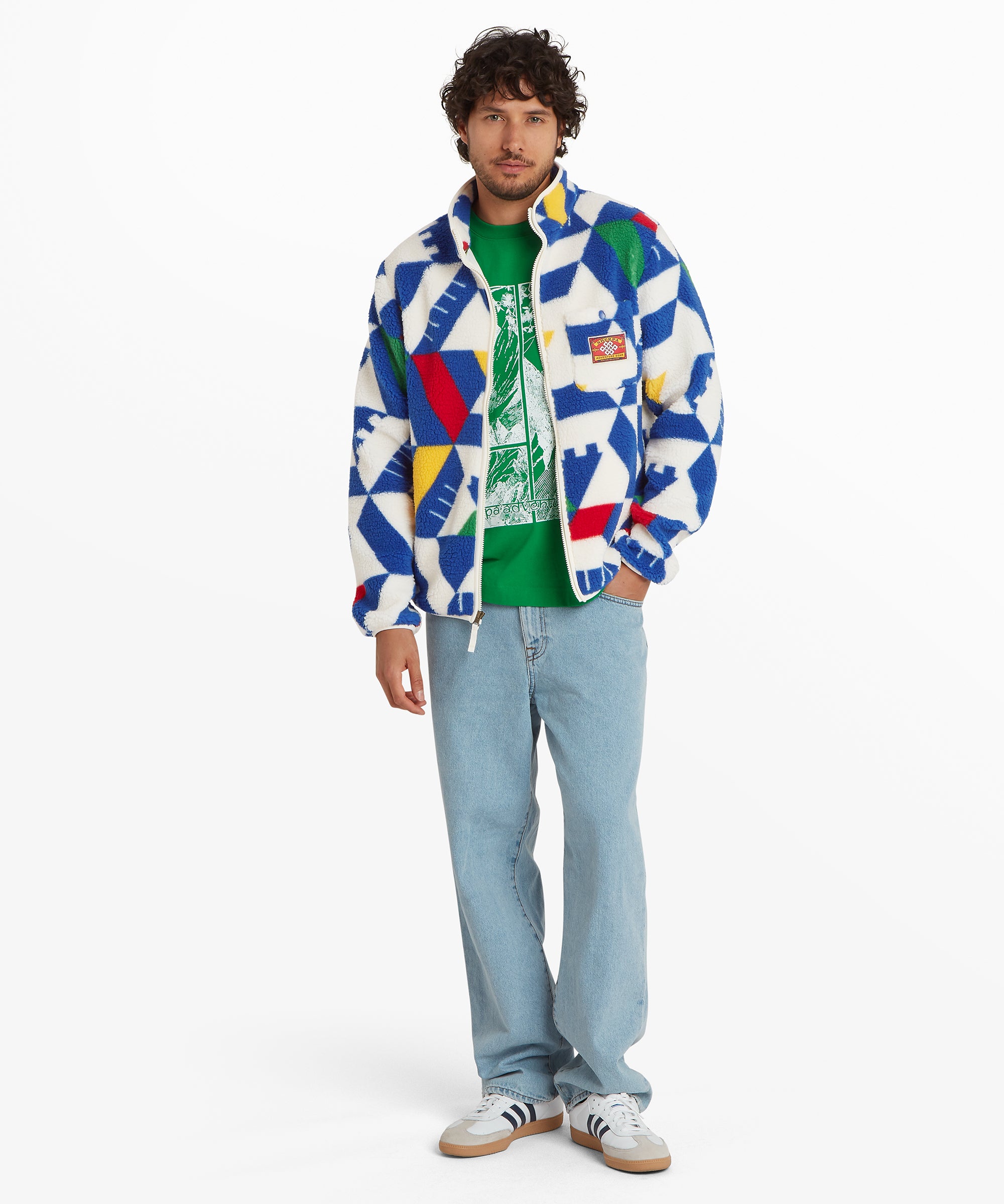 Tarcho Printed Full Zip Fleece  - Peetho Geo Block