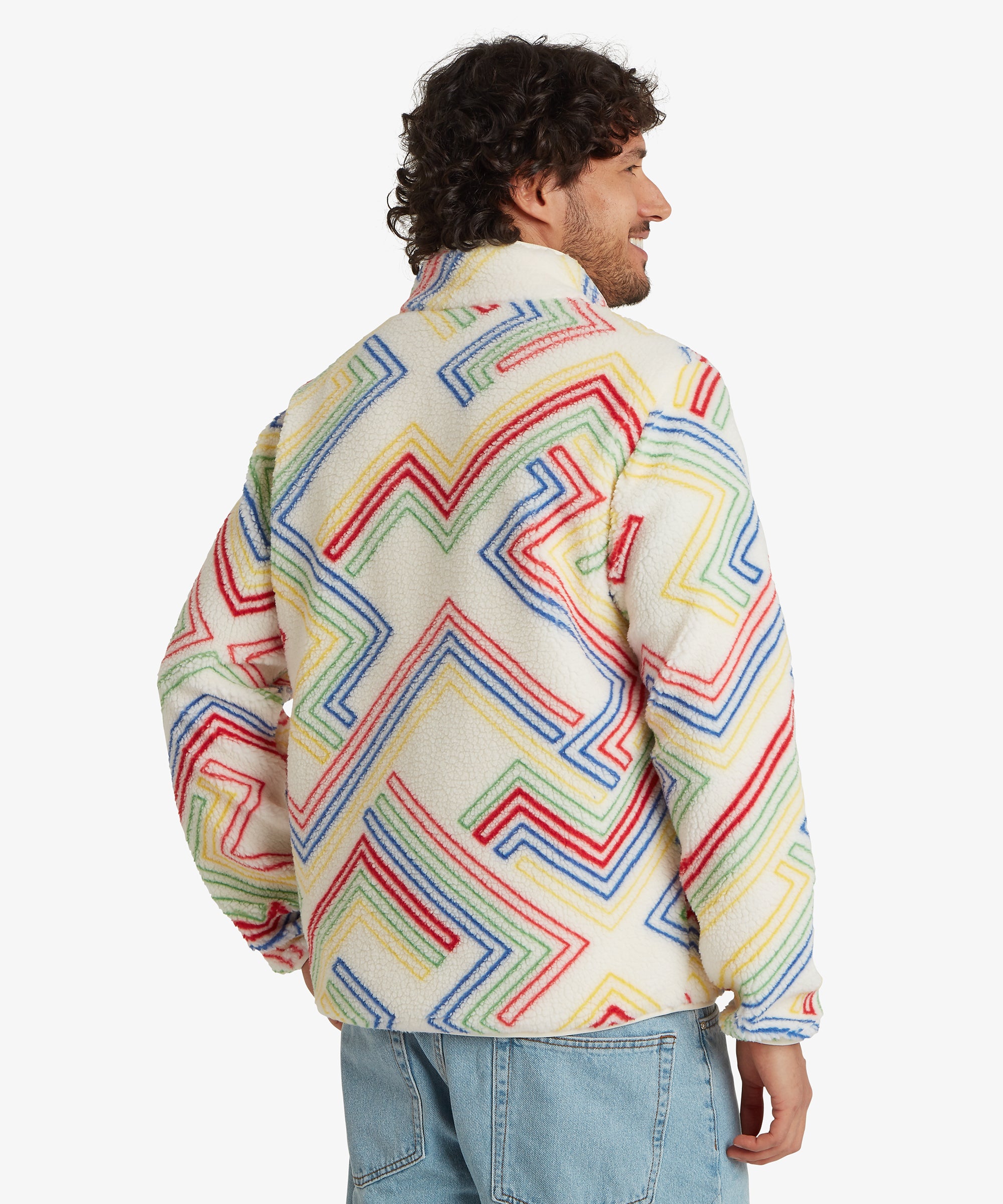 Tarcho Printed Full Zip Fleece  - Peetho Geo Stripes