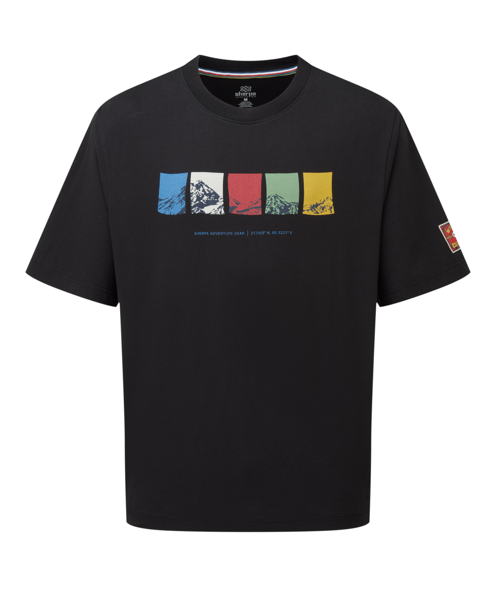 Black Tarcho Mountain T-Shirt with colorful chest graphic