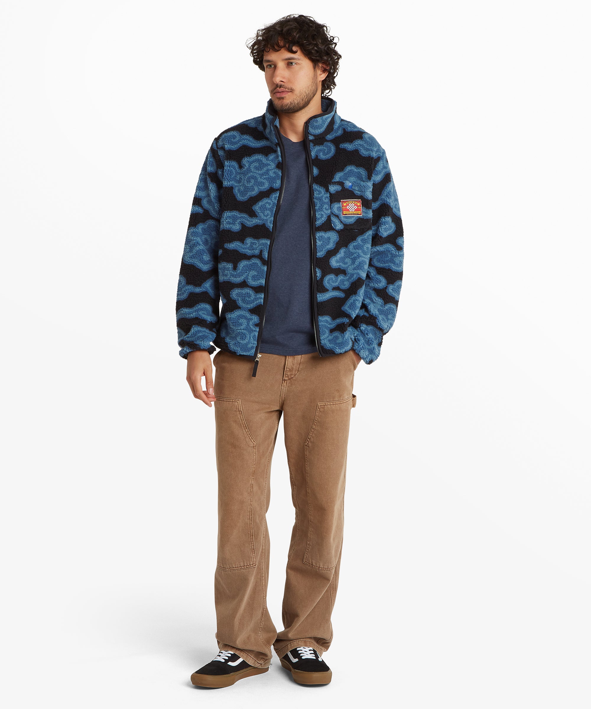 Tarcho Printed Full Zip Fleece  - Black Cloud