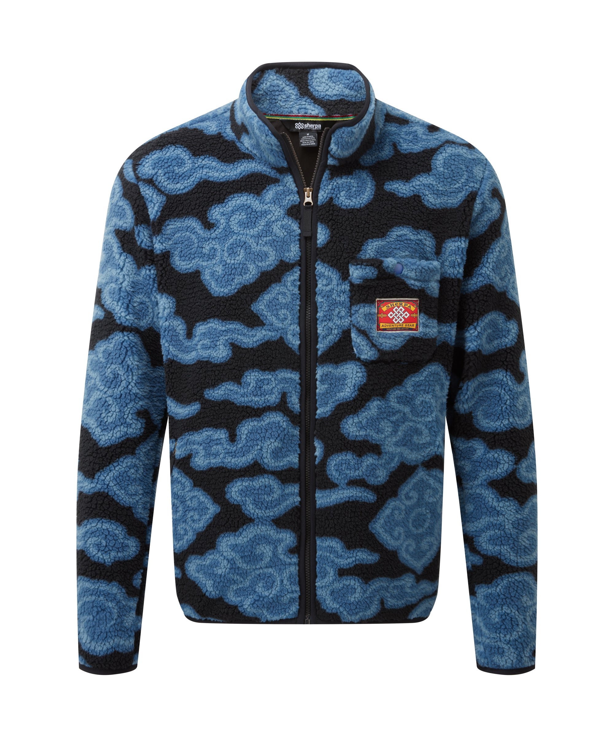 Tarcho Printed Full Zip Fleece  - Black Cloud
