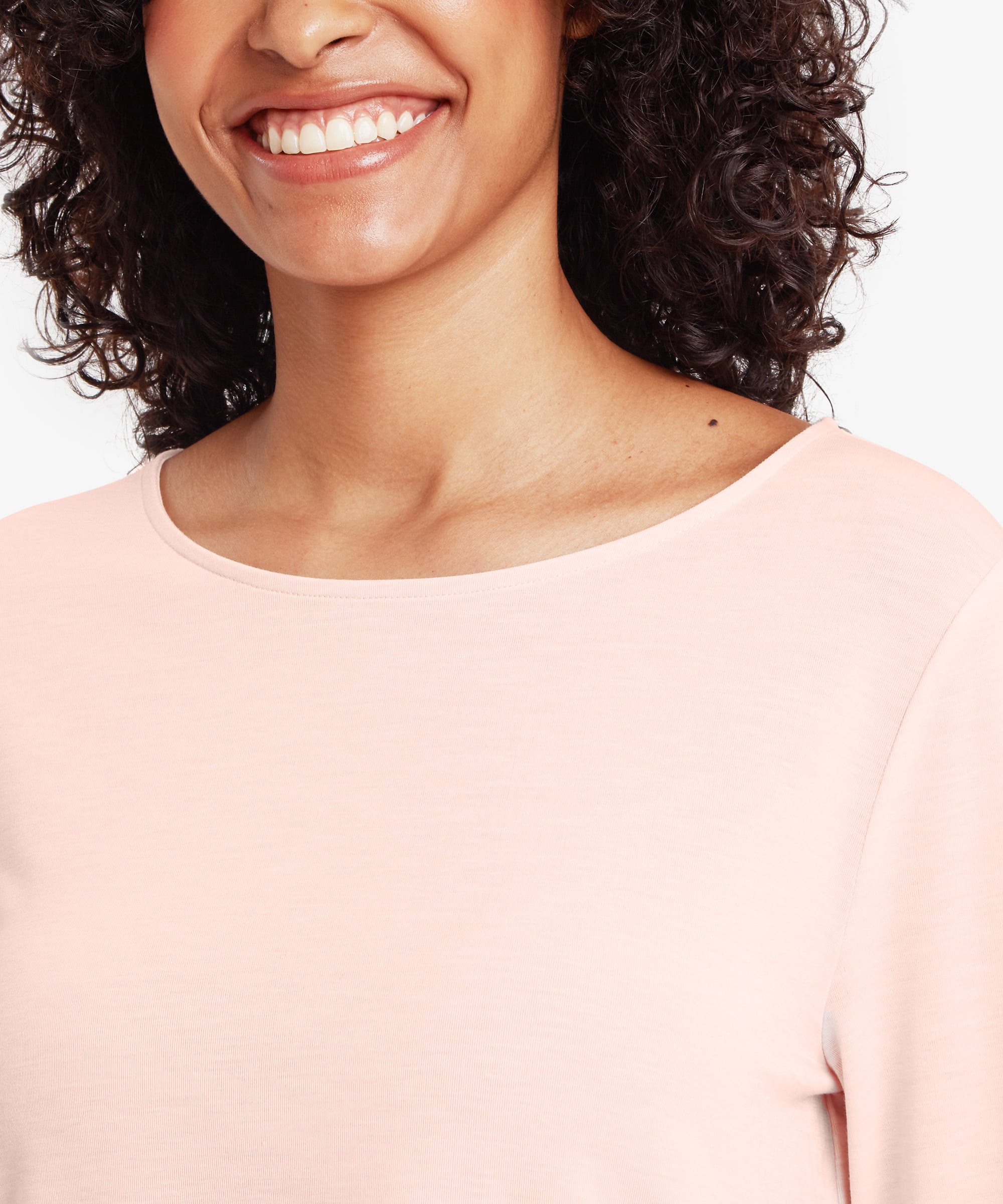 Asha 3 quarter sleeve top in light rose gold blush pink relaxed fit