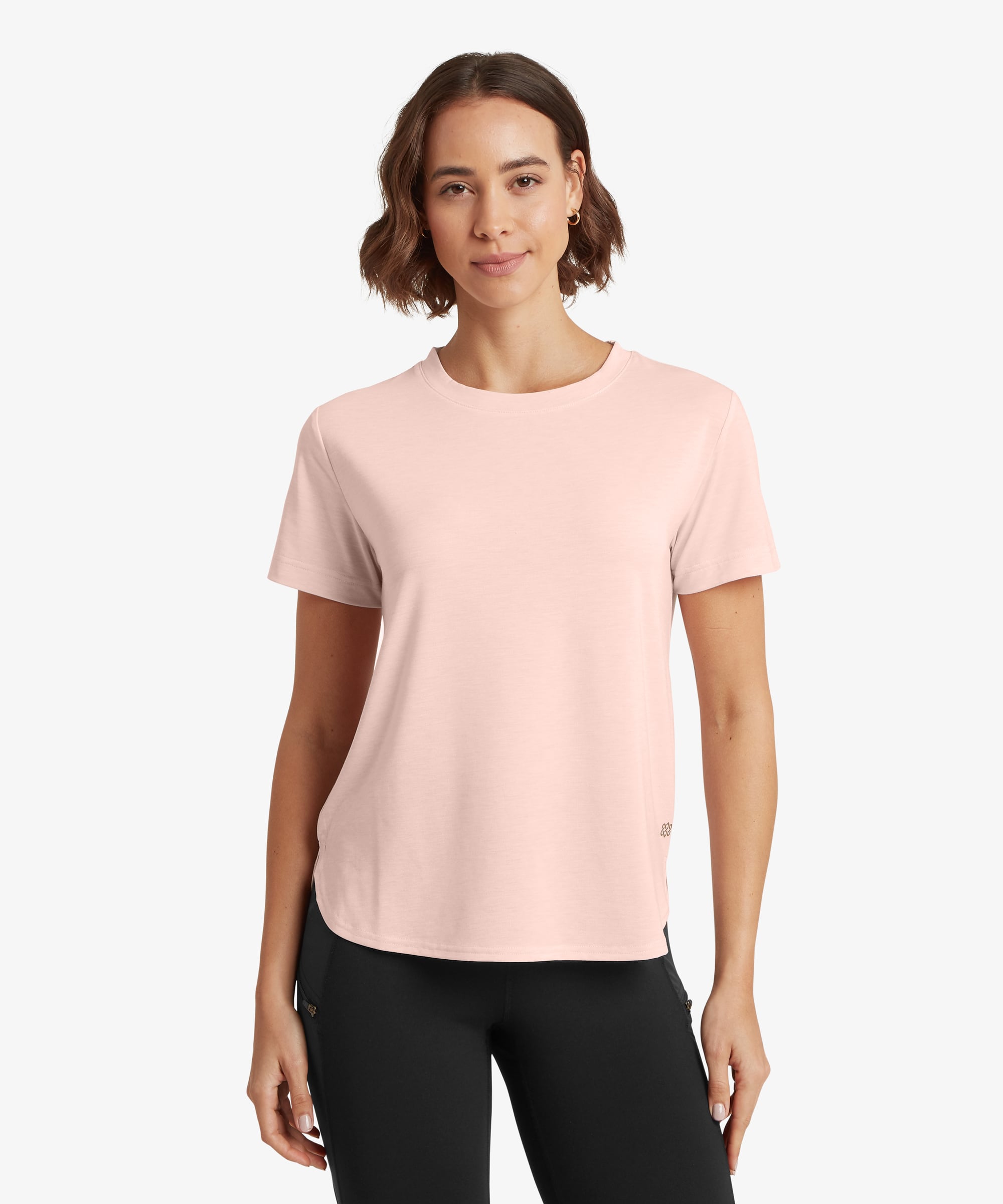 Asha Crew Light Rose Gold off-white short-sleeve crew neck t-shirt
