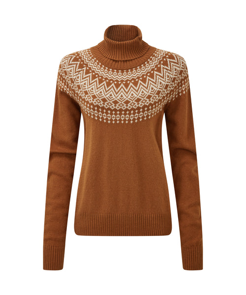Women's Camkilo Roll Neck Sweater Brown | Sherpa Adventure Gear