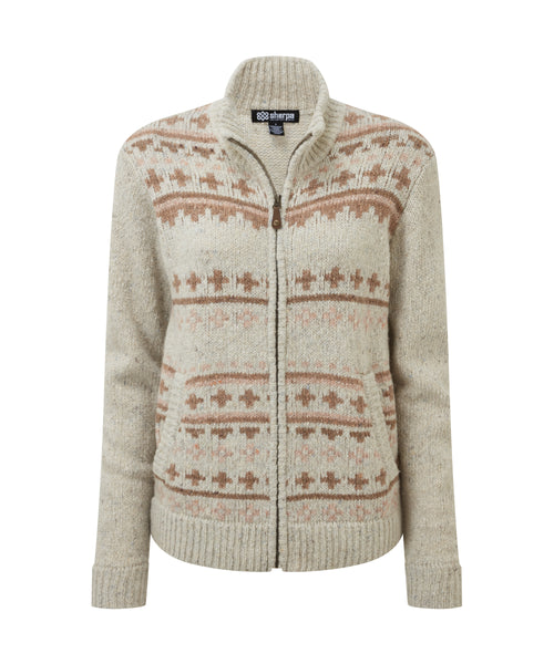 Women's Dumji Full Zip Cardigan Cream | Sherpa Adventure Gear