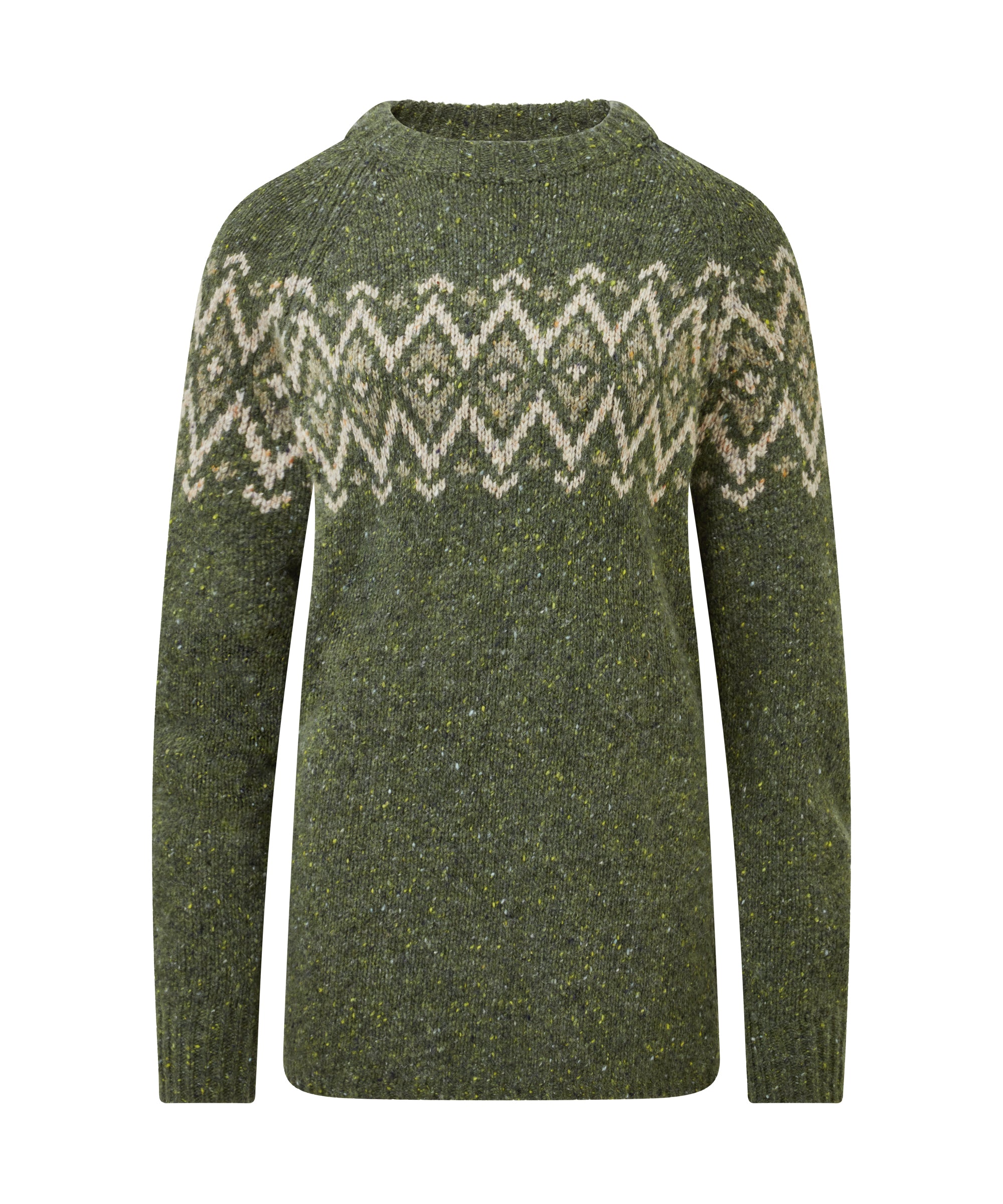 Langer Dumji-Pullover – Immergrün