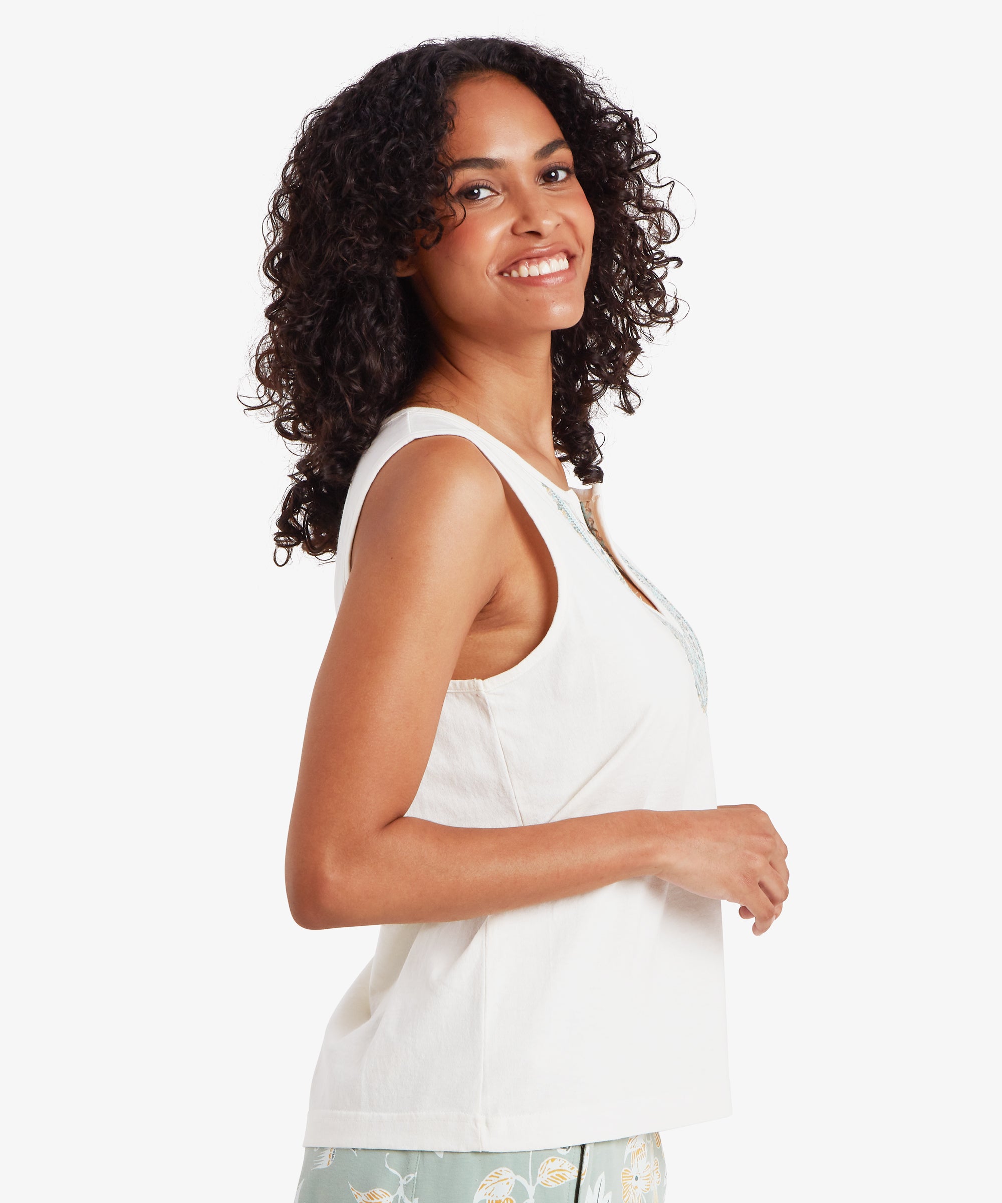 Kalindi Tank Top - Katha White