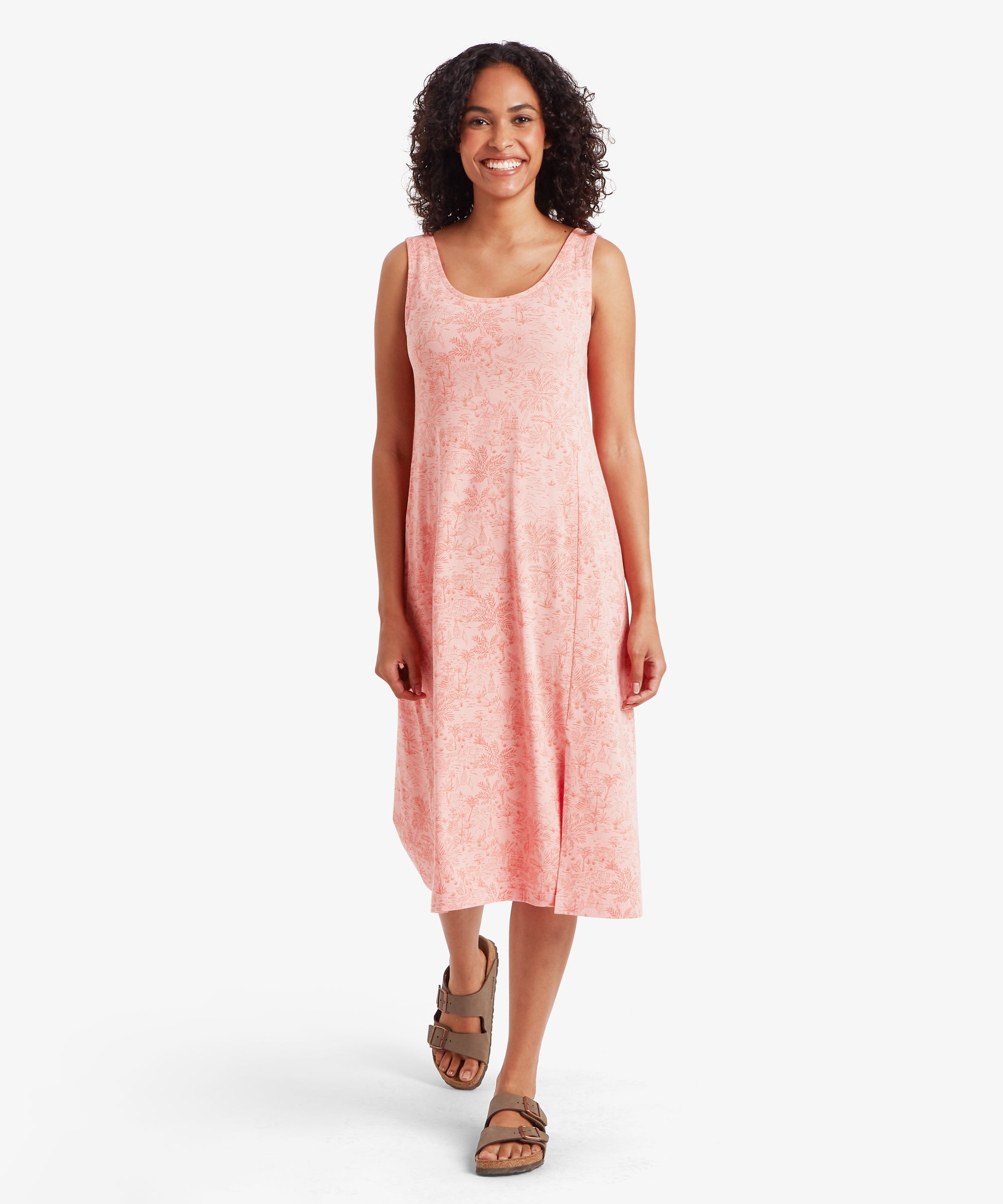 Neha Long Tank Dress - Rose Gold Toile