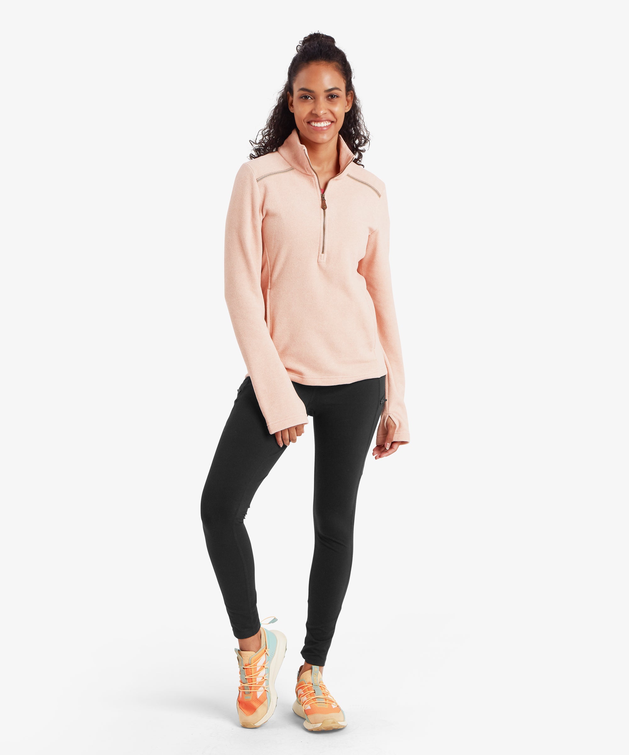 Women's Rolpa Eco Half Zip Fleece Pullover Pink | Sherpa Adventure
