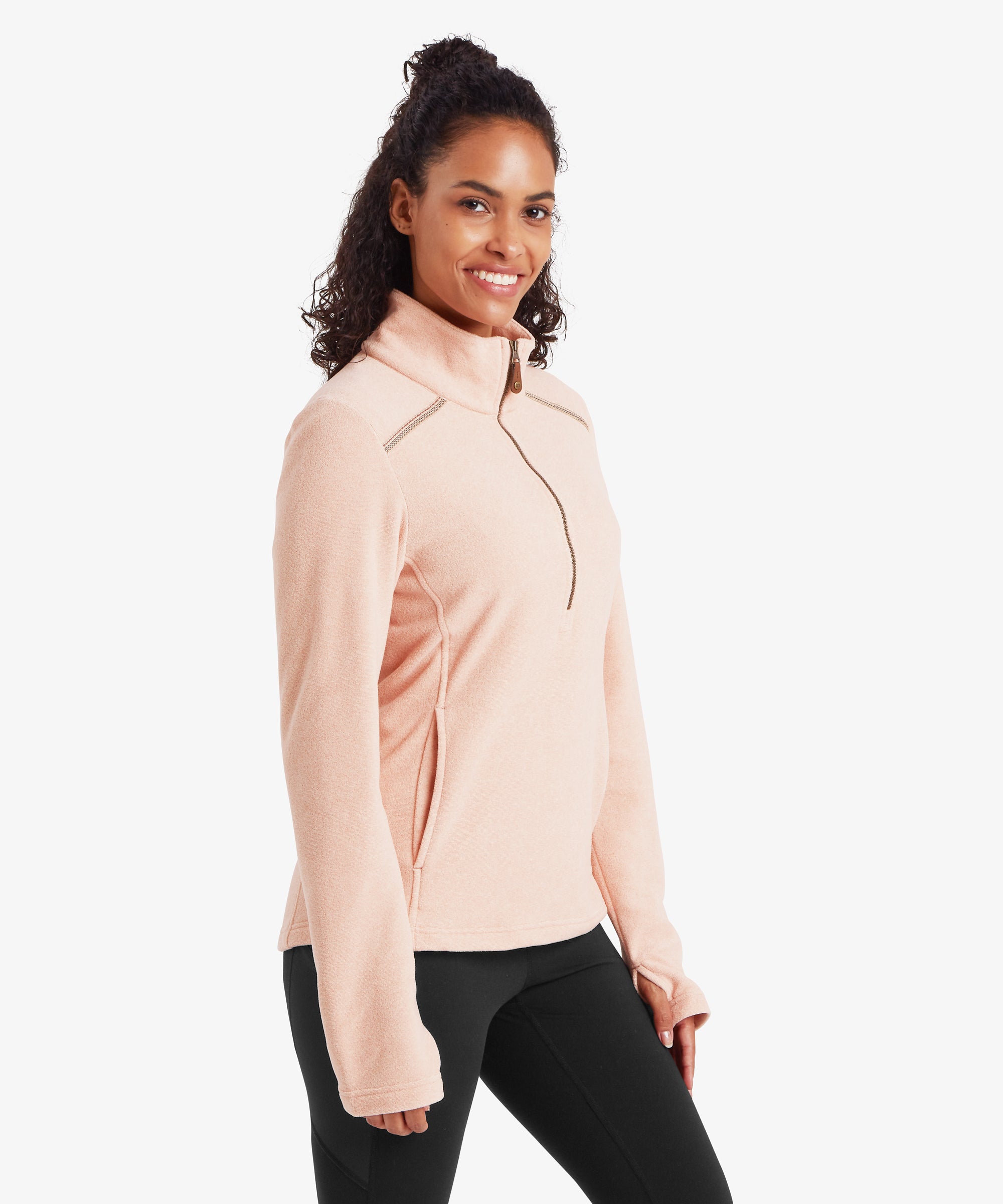 Women's Rolpa Eco Half Zip Fleece Pullover Pink | Sherpa Adventure